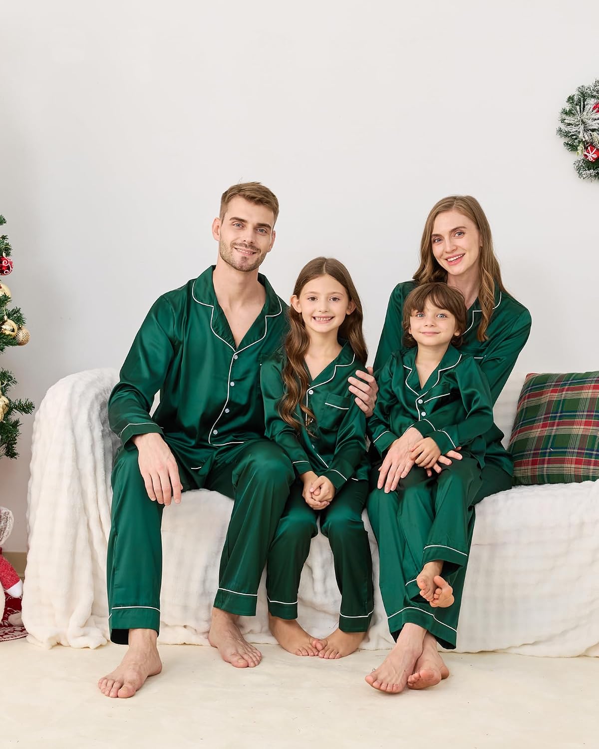 Detalle 2 de LYSTAO Matching Christmas Pajama Set, Satin