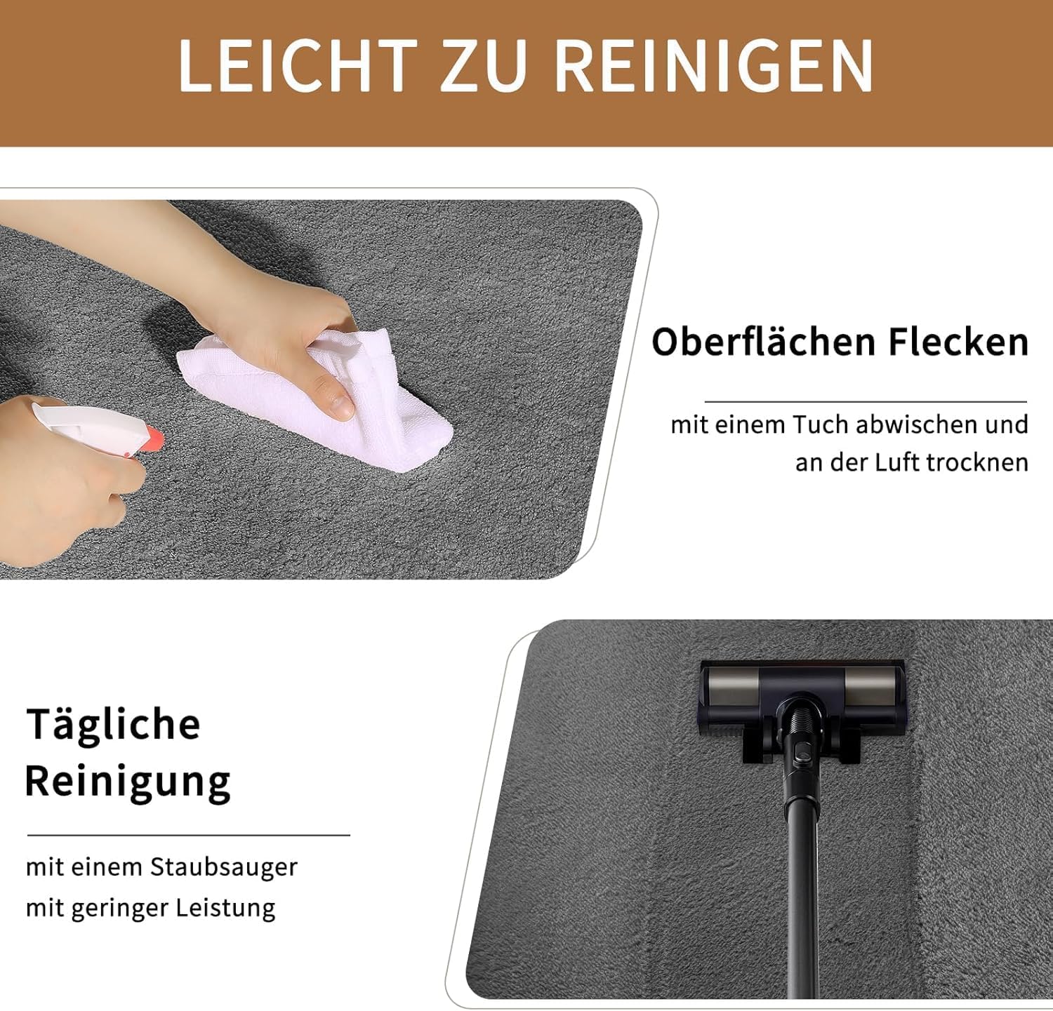Thumbnail 3 de Sour Lemon Kurzflor Teppich 300 x 425 cm grau – waschbar, rutschhemmend für Wohnzimmer & Kinderzimmer
