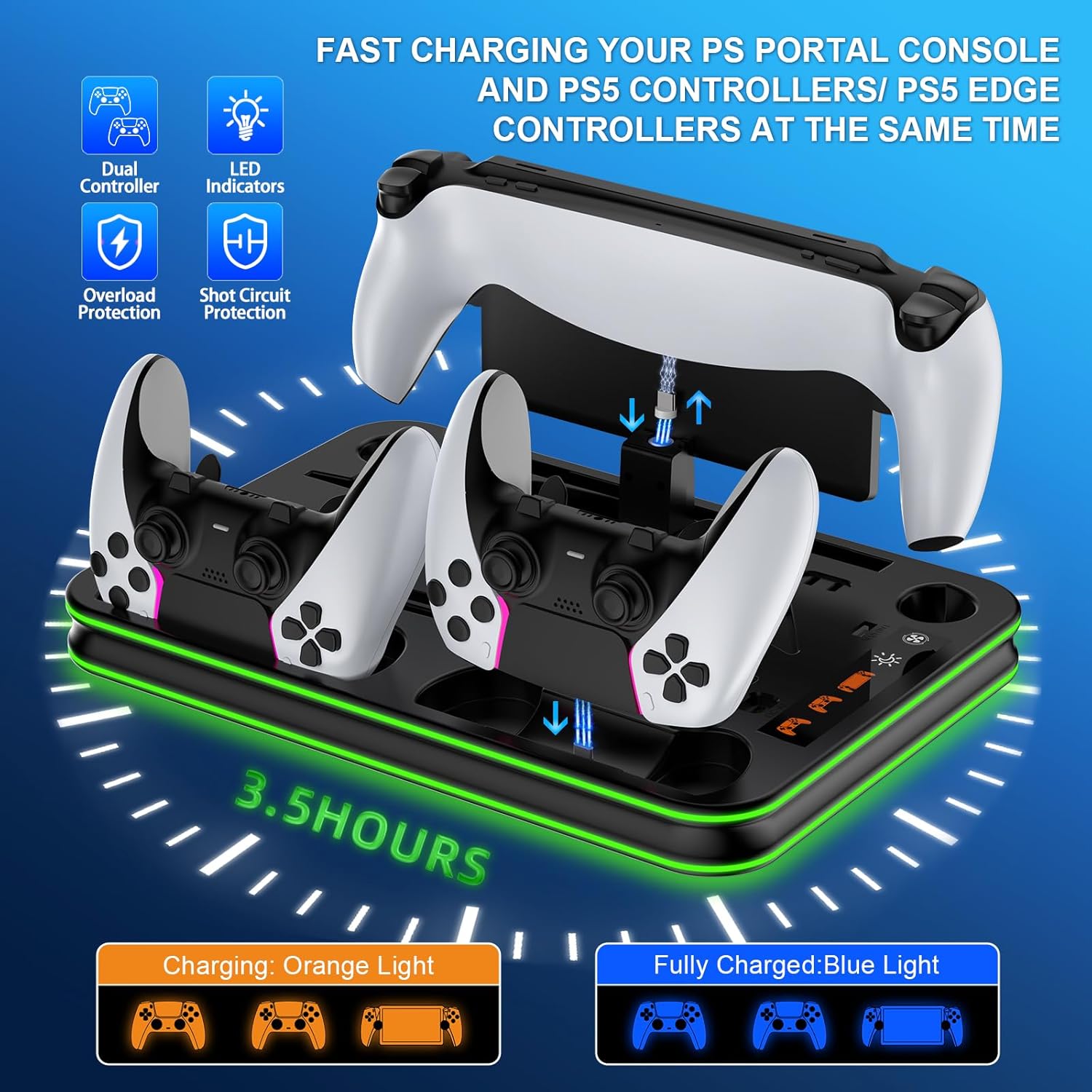 Detalle 2 de FYOUNG All in One Cooling Stand & Charger Station for PS5 / Portal & Controller