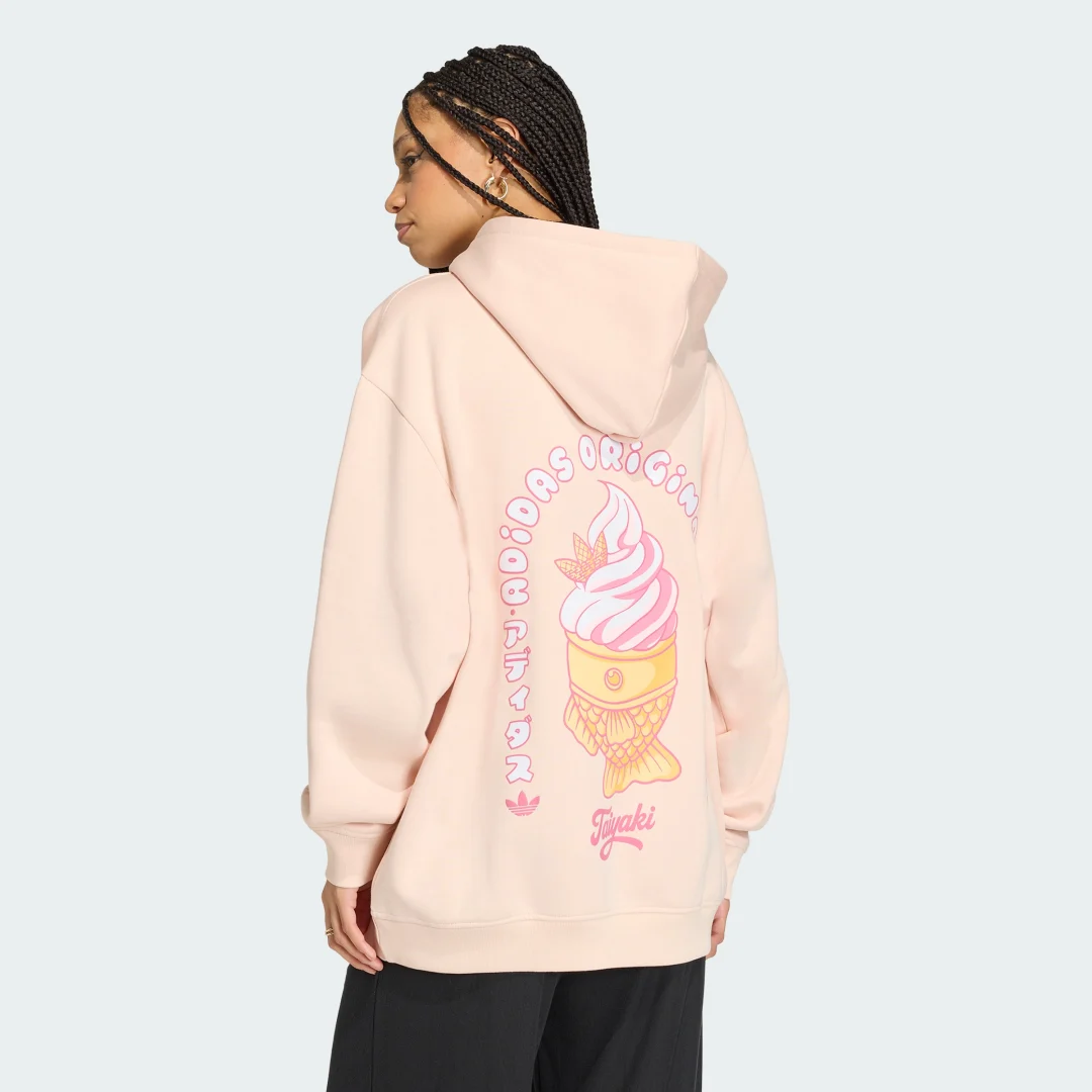 Detalle 2 de Adidas Taiyaki Hood Sweatshirt Rosa – comodidad y estilo casual