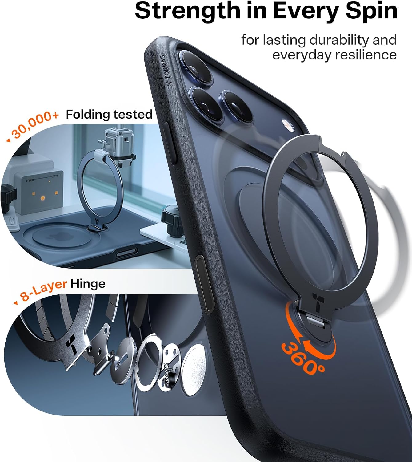 Detalle 2 de TORRAS 360 Magnetic Stand iPhone 17 Pro Max case