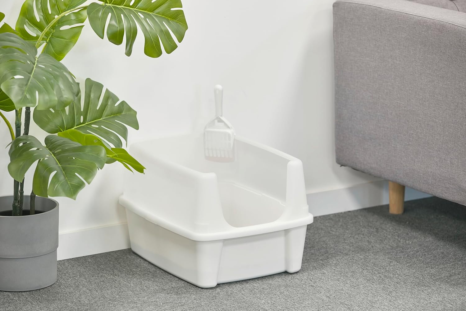 Thumbnail 5 de Iris Ohyama Vassoio per lettiera con paletta CLH-12, set da 2 (bianco) con pareti rimovibili