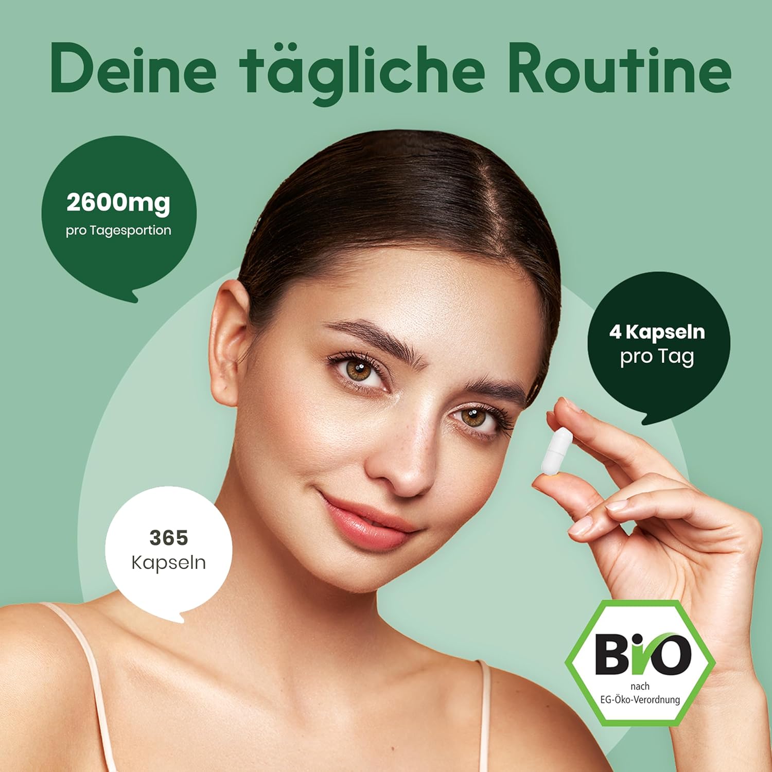 Detalle de Ashwagandha Kapseln 365 vegan, 2600 mg täglich