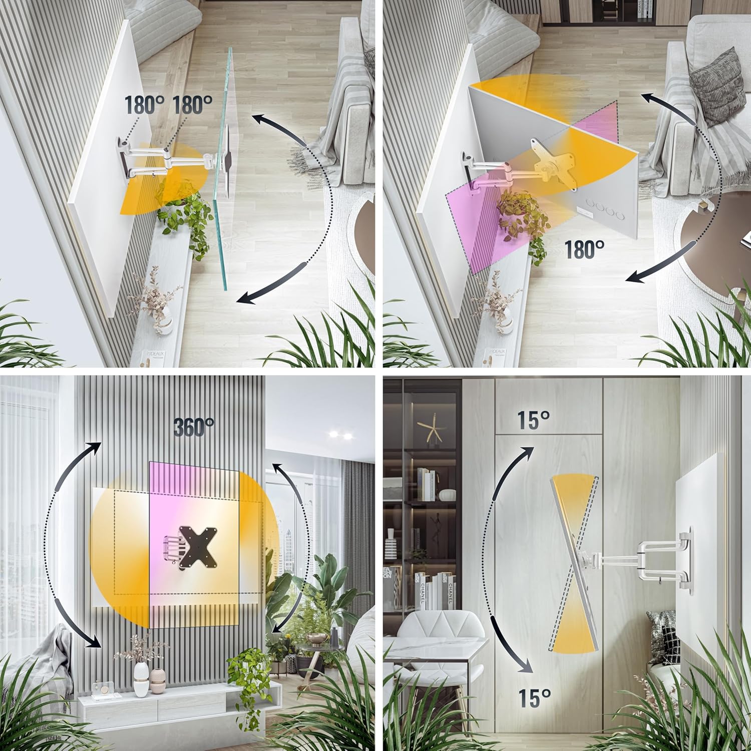 Thumbnail 2 de RICOO Support mural TV orientable et inclinable S2122 (15–37" / 38–94 cm) compatible VESA 100×100 à 200×200