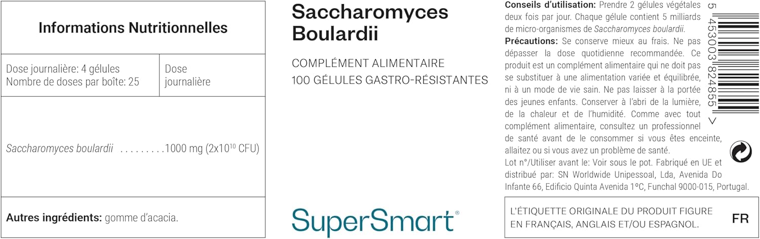 Thumbnail 2 de Saccharomyces boulardii – Supersmart, probiotiques vegan à 20 milliards d’UFC pour rééquilibrer la flore intestinale