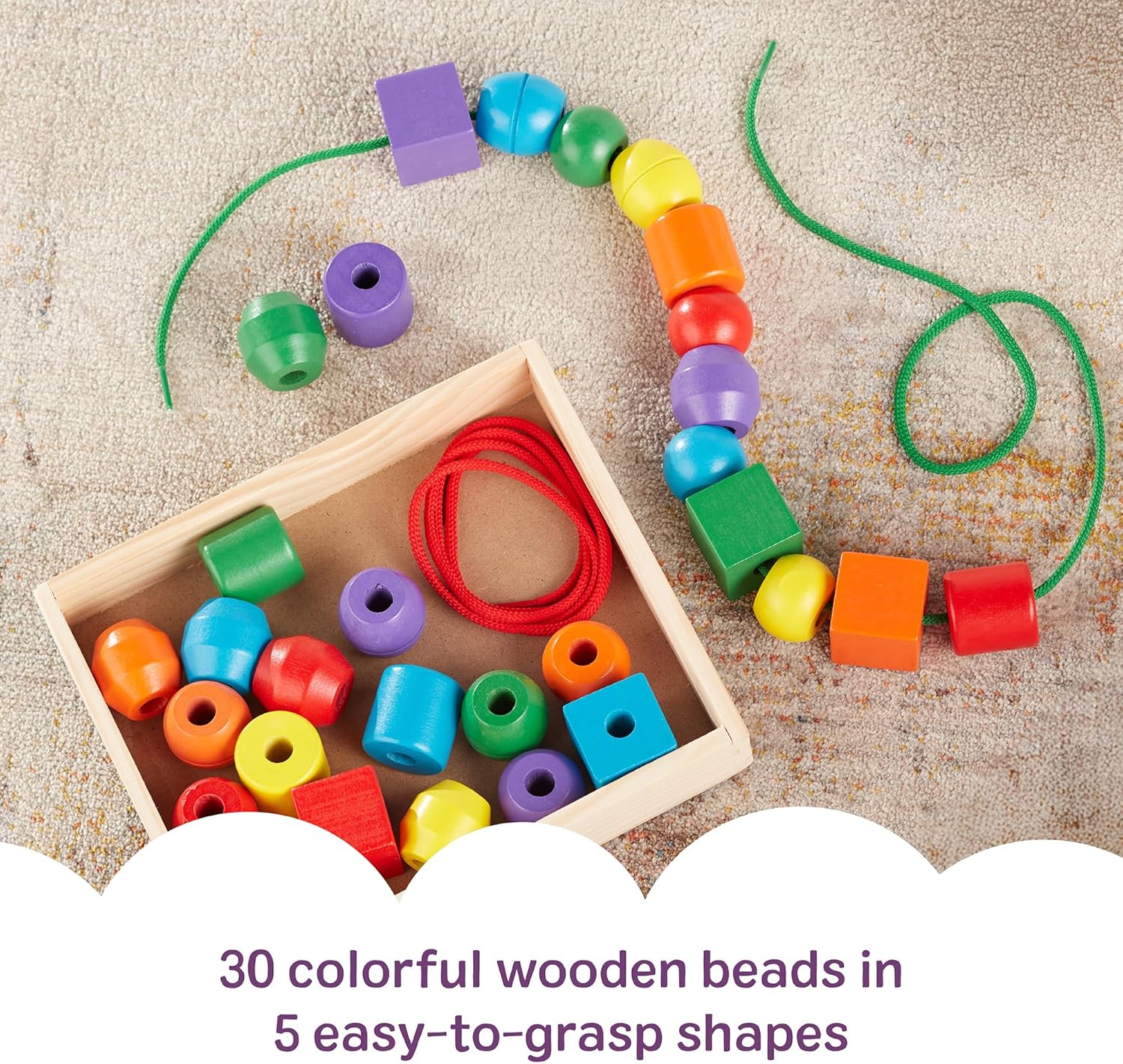 Thumbnail 3 de Melissa & Doug Wooden Lacing Beads – A Practical Early Learning Toy