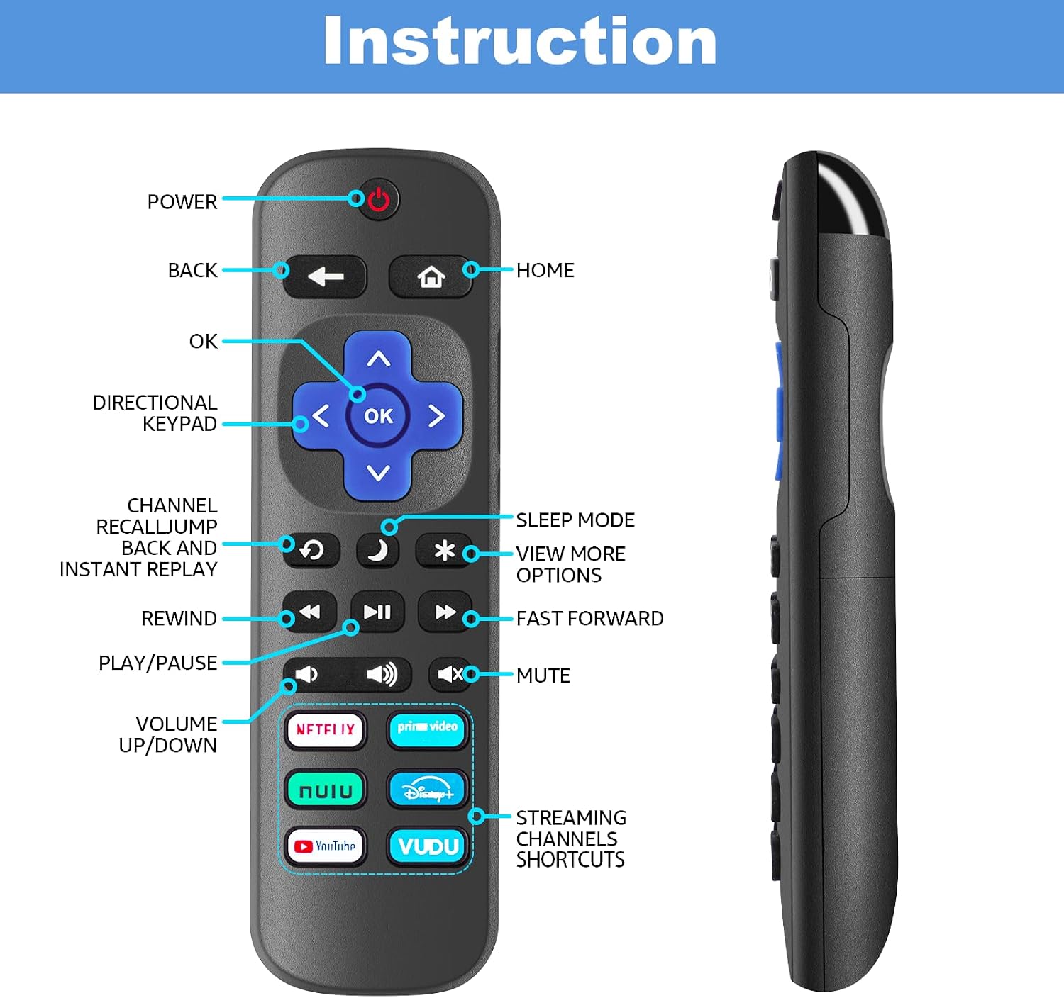 Thumbnail 4 de Gotellx Roku TV remote controls 4-pack