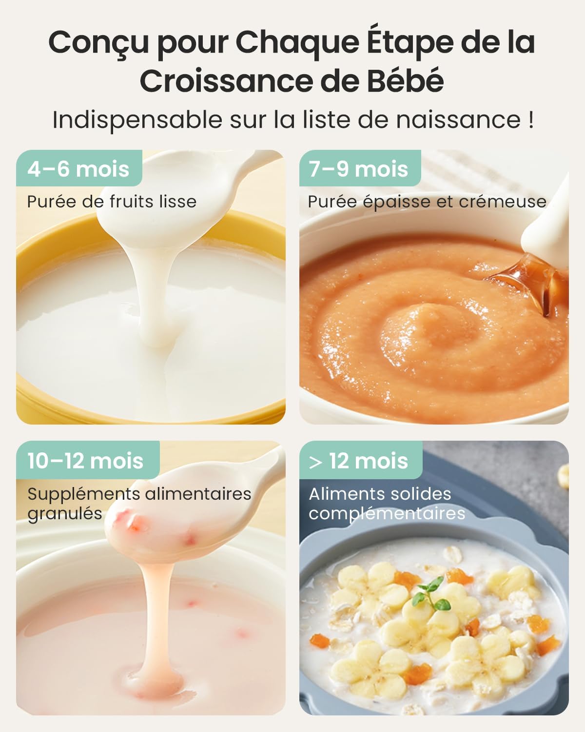 Detalle 2 de Grownsy Robot Cuiseur Mixeur Bébé 2‑en‑1