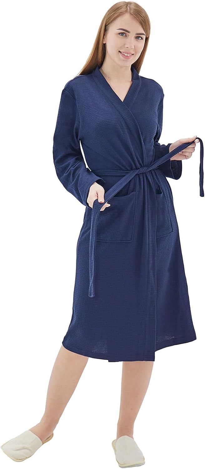 Detalle 2 de Dowesrobe Women's Cotton Waffle Bathrobe