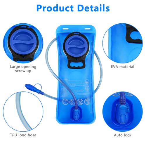 Detalle de flintronic Poche Hydratation 2L – réservoir d'eau sans BPA pour randonnée et vélo