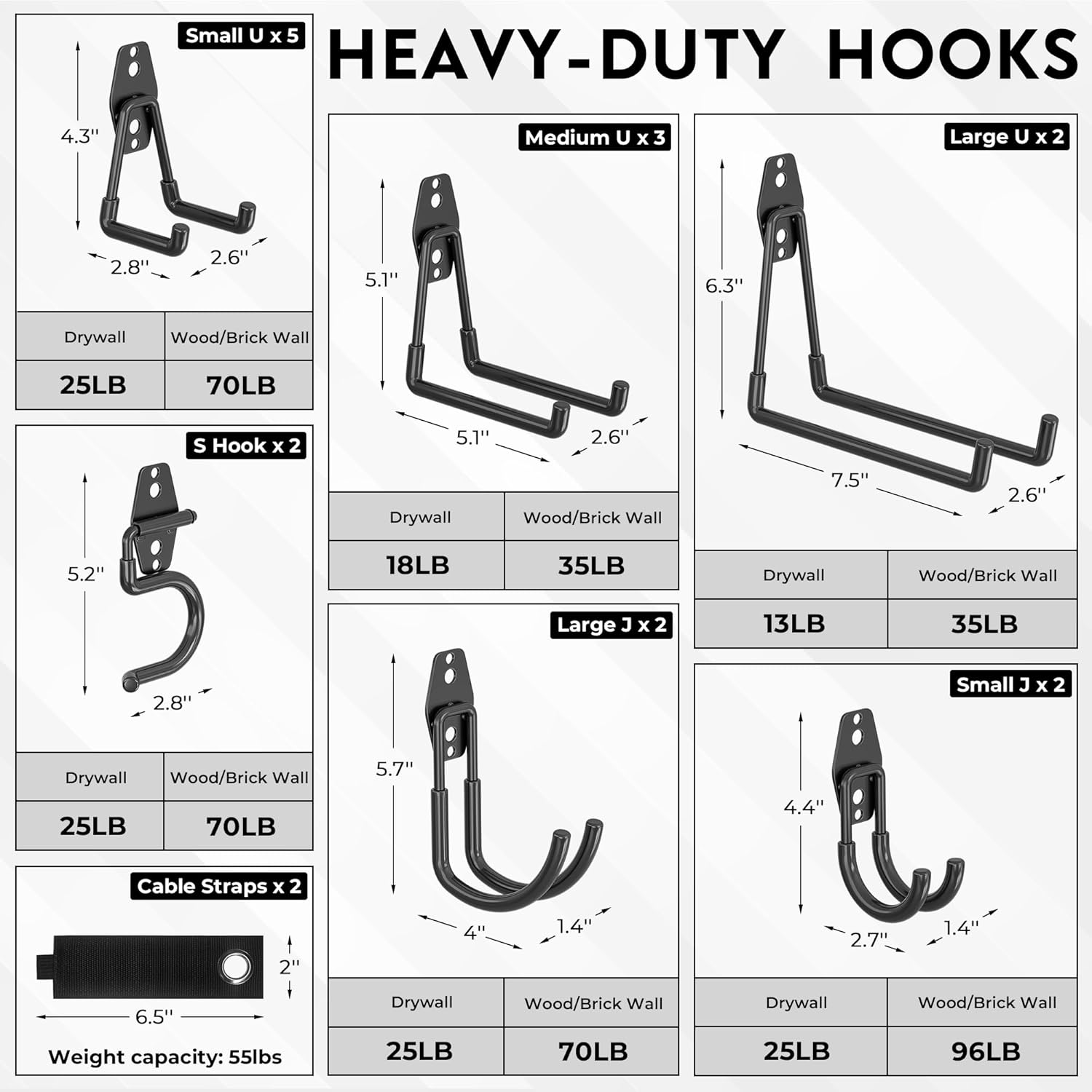 Detalle de BONTEC 18-pack garage storage hooks