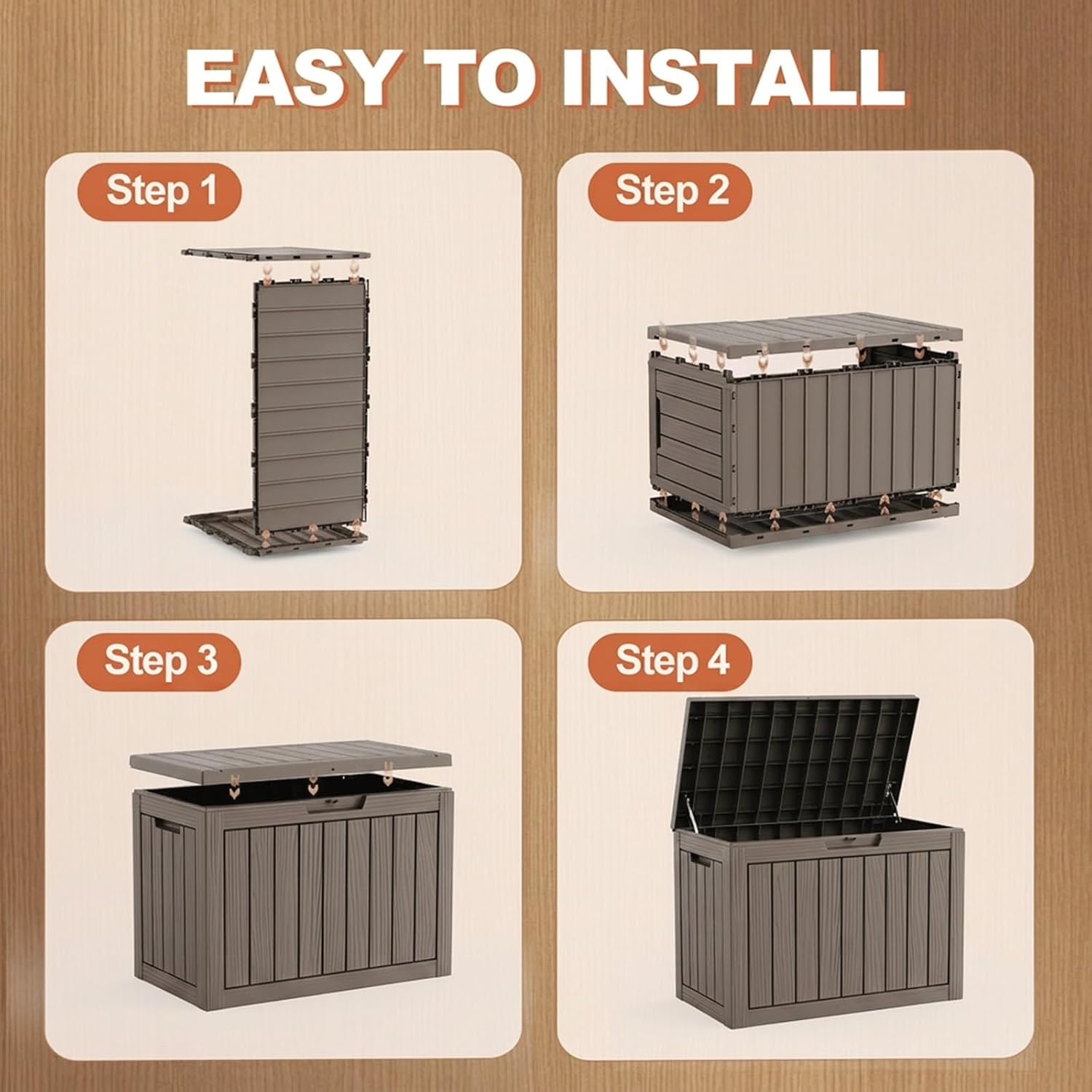 Thumbnail 5 de EFU A122A Outdoor Storage Box, Waterproof Gray Resin with Lockable Design