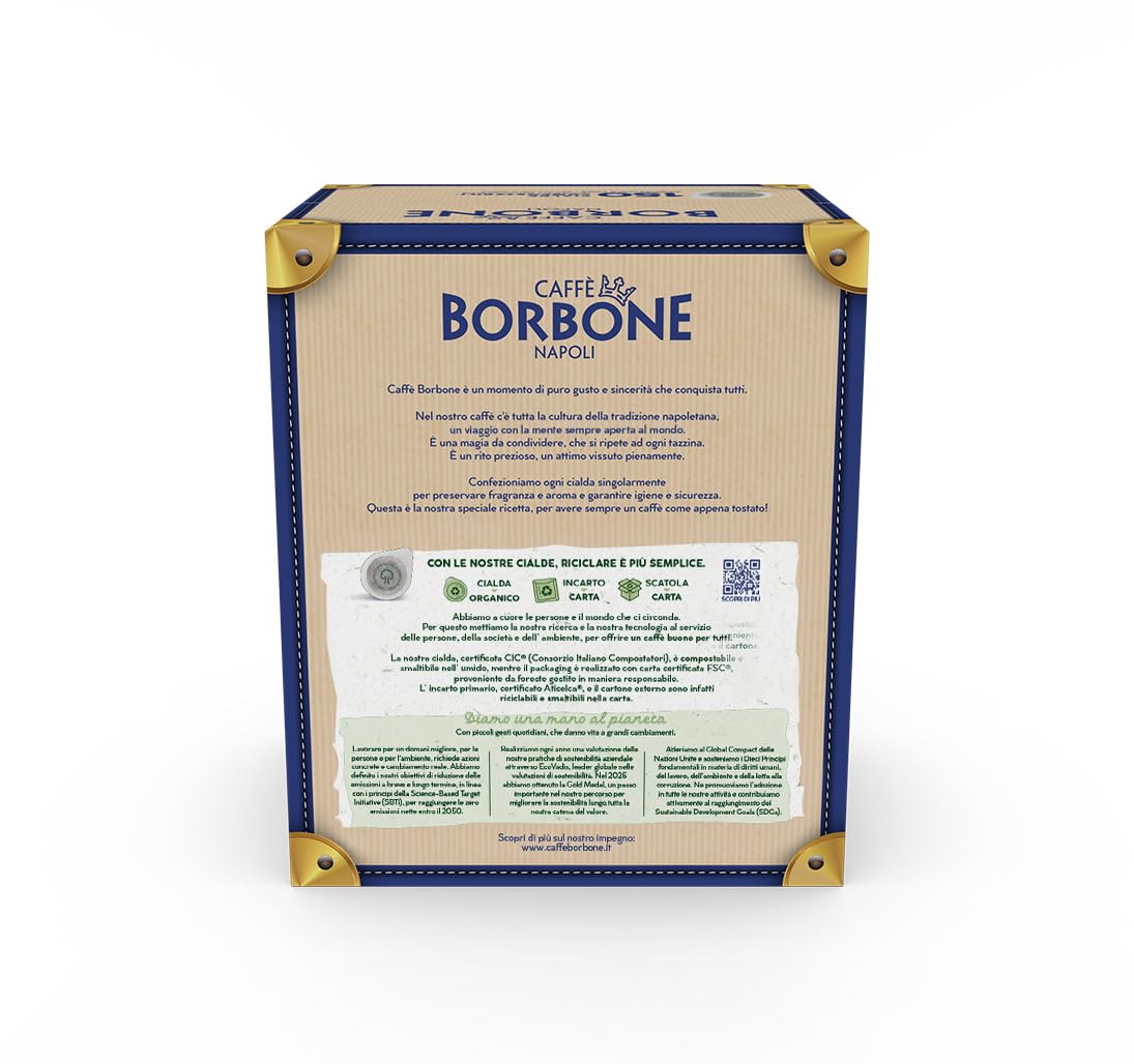 Detalle 2 de Caffè Borbone Kompostierbare Kaffeepads Dekaffeinierte Mischung – 150 Pads, ESE 44 mm kompatibel