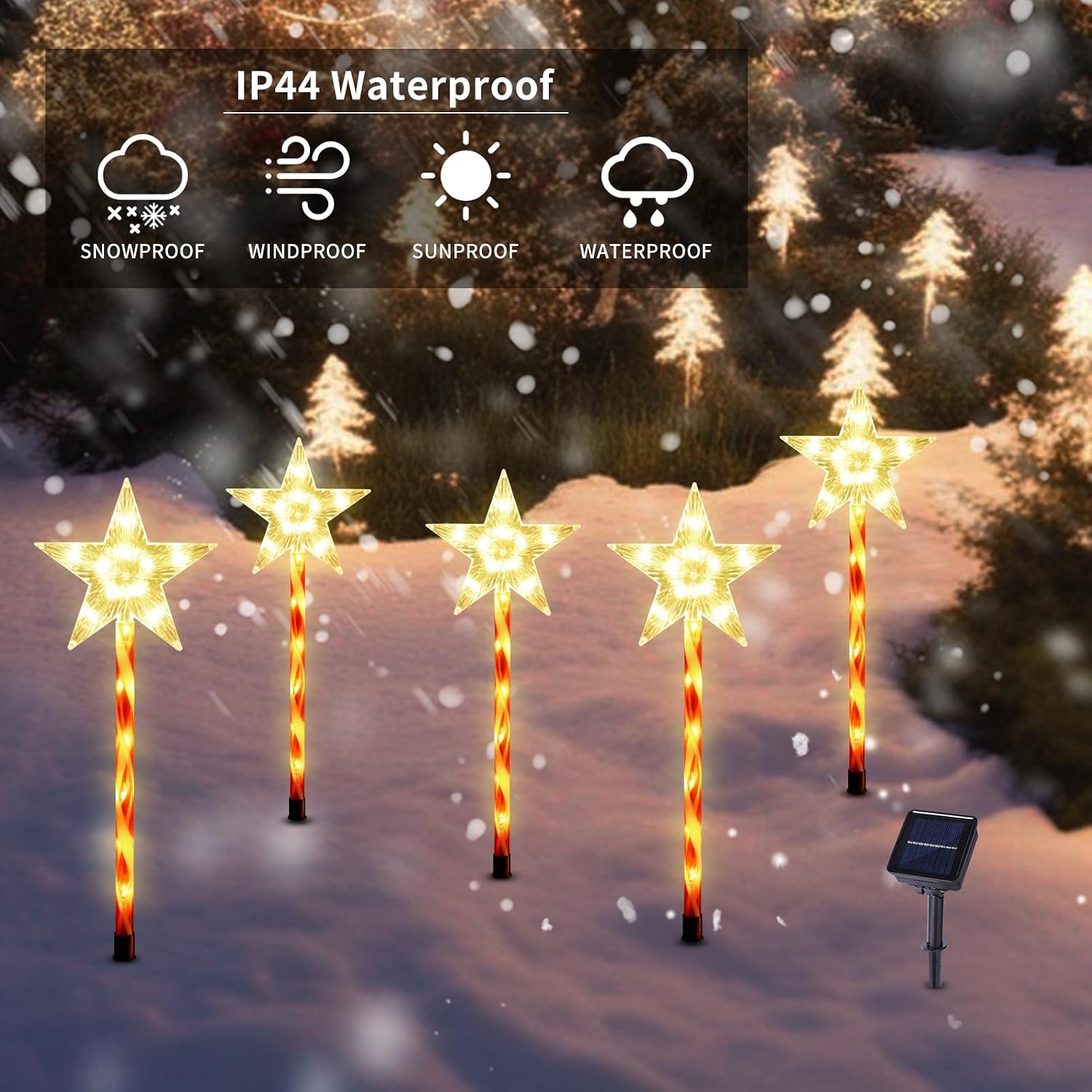 Thumbnail 3 de BRIGHTDECK Solar Christmas Pathway Lights 10-Pack