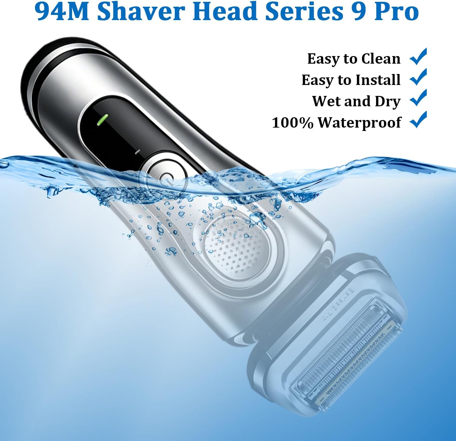 Detalle de Zaxiva X-94MShaver – głowica goląca 94M do Braun Series 9/9 Pro, srebrna