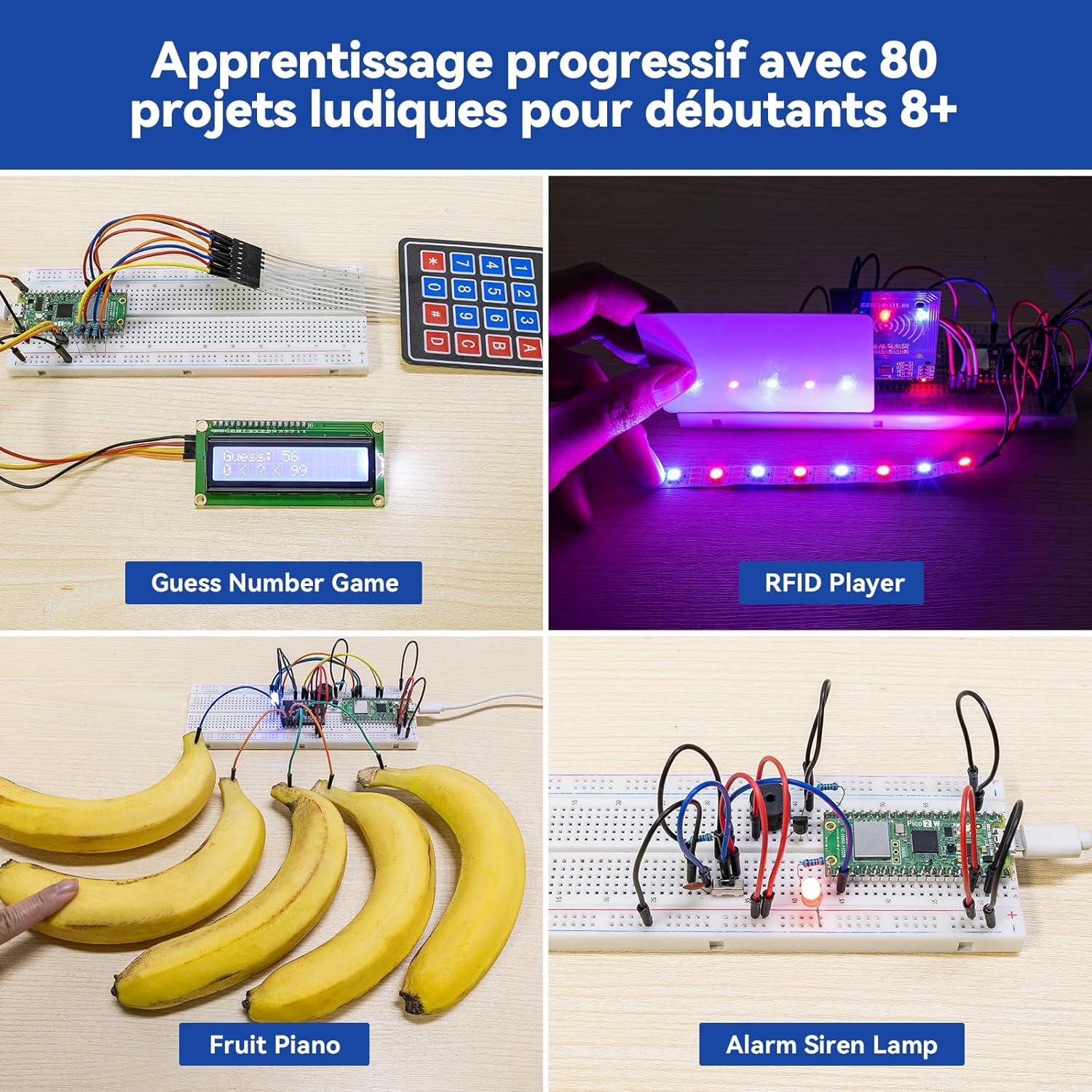 Thumbnail 2 de Kit d’apprentissage Raspberry Pi Pico 2W SunFounder : MicroPython, C/C++ et 96 projets IoT