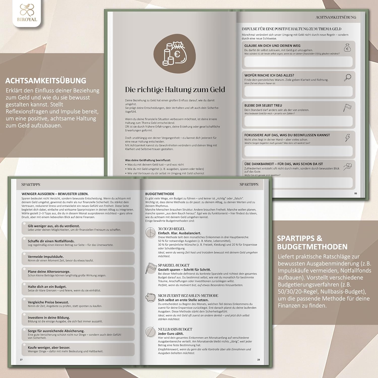 Thumbnail 3 de BIROYAL 12 Monate Budget Planner 60 Wochen 📘