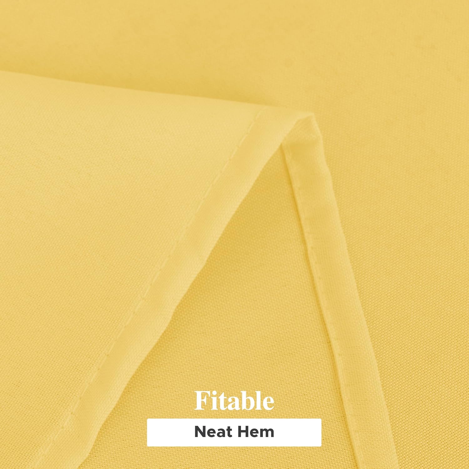 Detalle de Fitable 6 Pack Yellow Rectangle Table Clothes (70 x 108 Inch) – Wrinkle and Stain Resistant Polyester Tablecloths, Washable for Weddings, Parties, Banquets