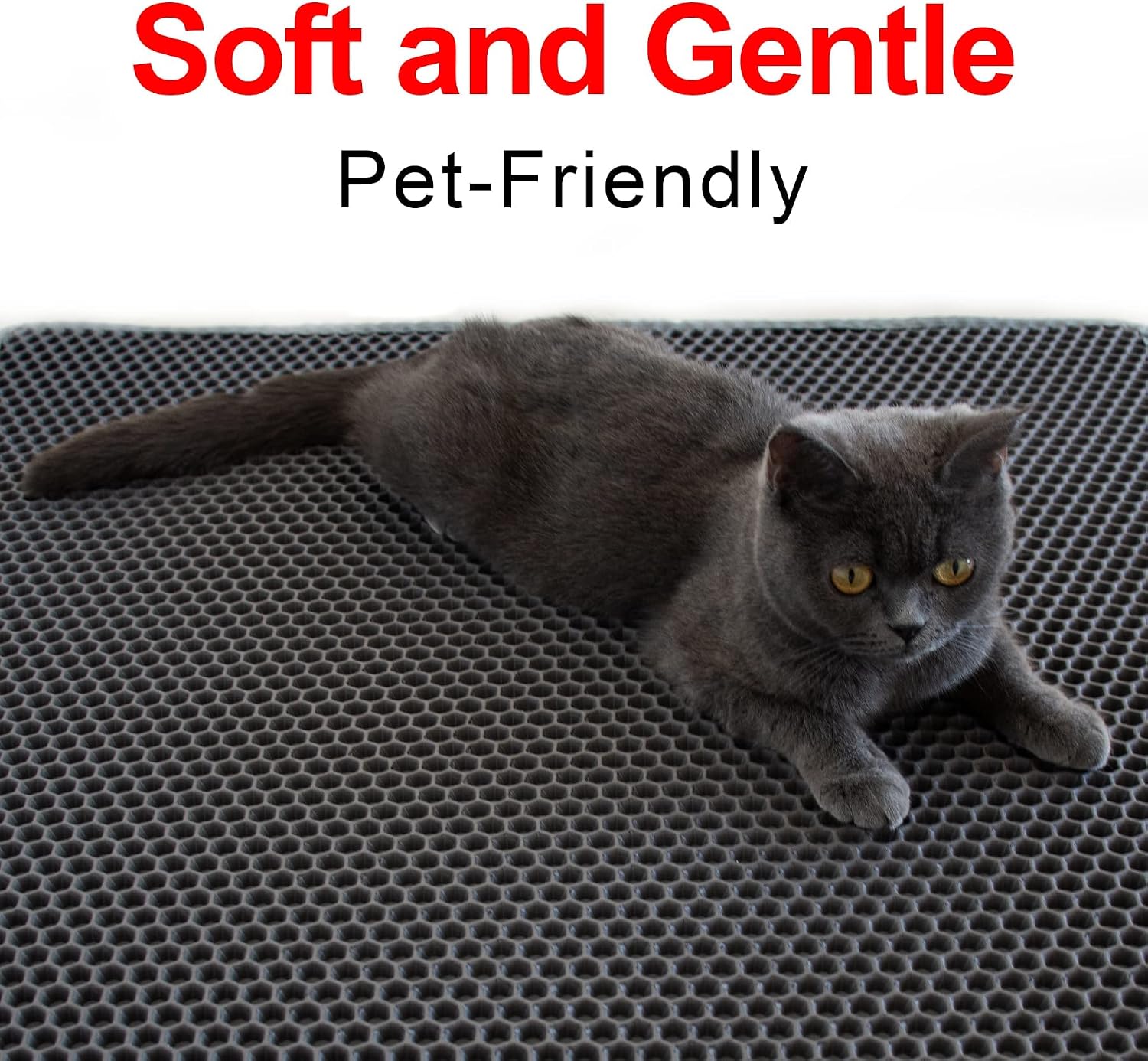 Thumbnail 5 de Waretary 36x30in /90 x 76 cm -Grey Cat Litter Mat, Double-Layer EVA