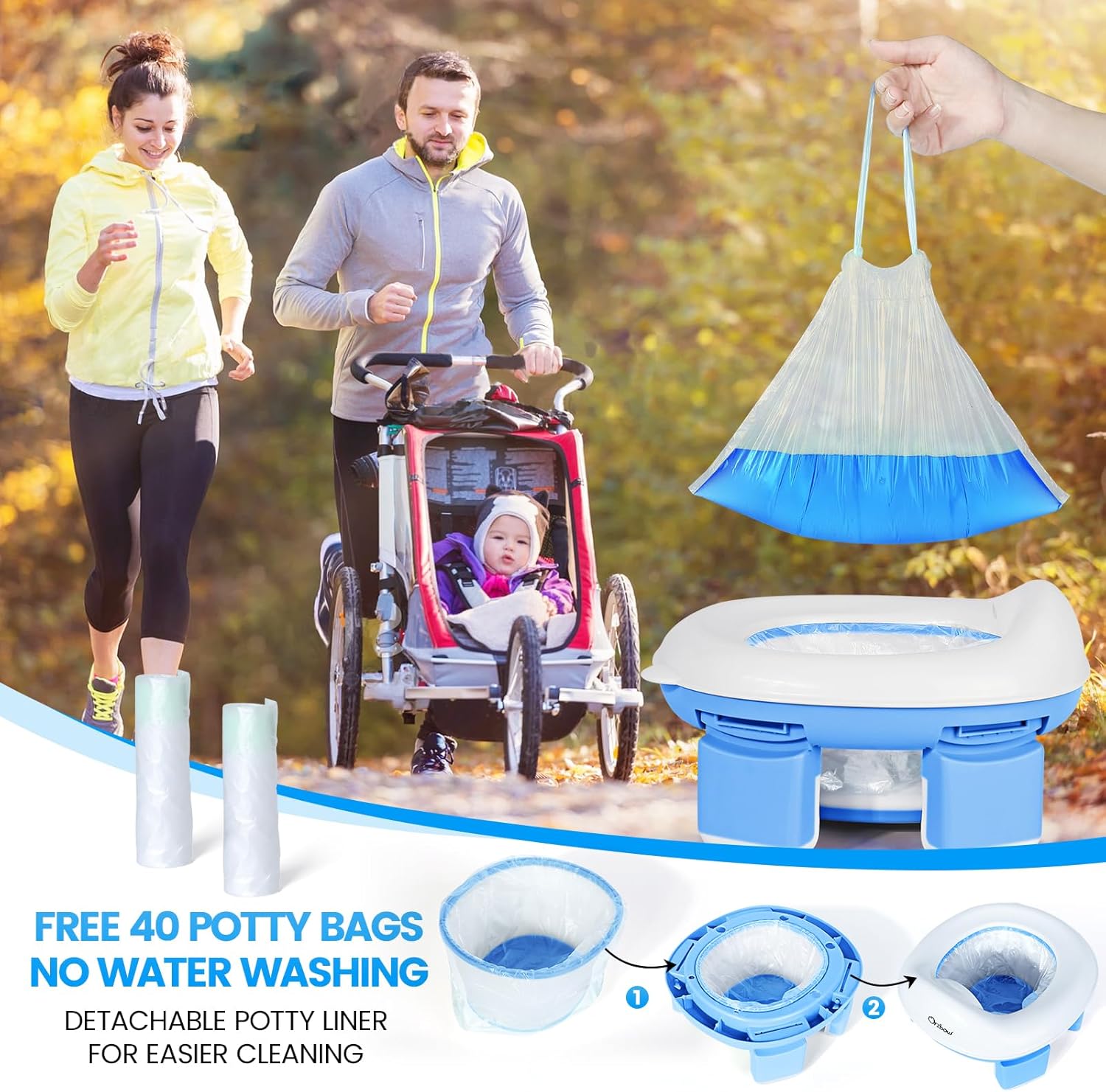 Thumbnail 3 de Orzbow Vasino Portatile per Bambini da Viaggio 3 in 1: stabilità, igiene e praticità per uso interno ed esterno