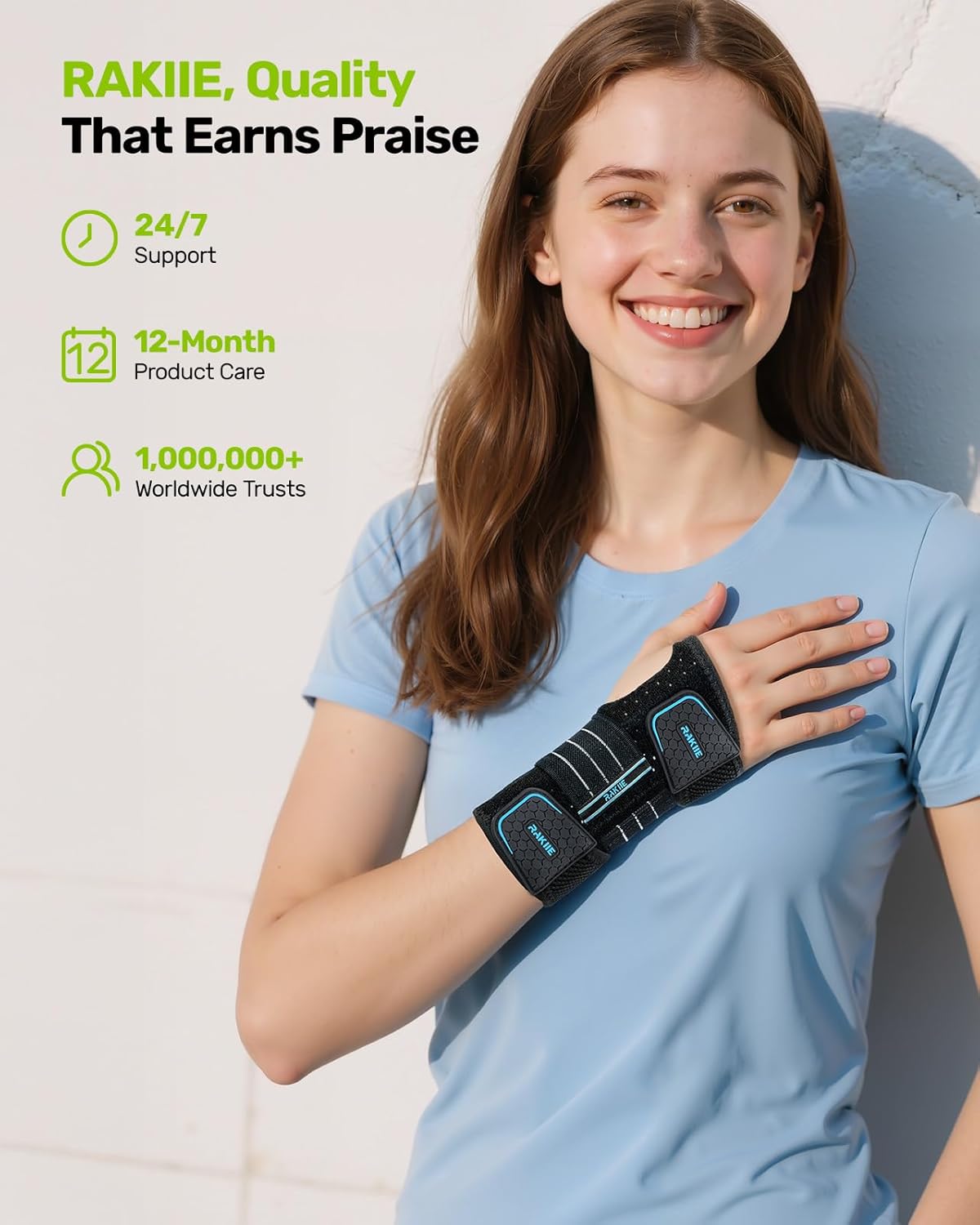 Thumbnail 6 de Rakiie Carpal Tunnel Wrist Brace Large, 3‑splint