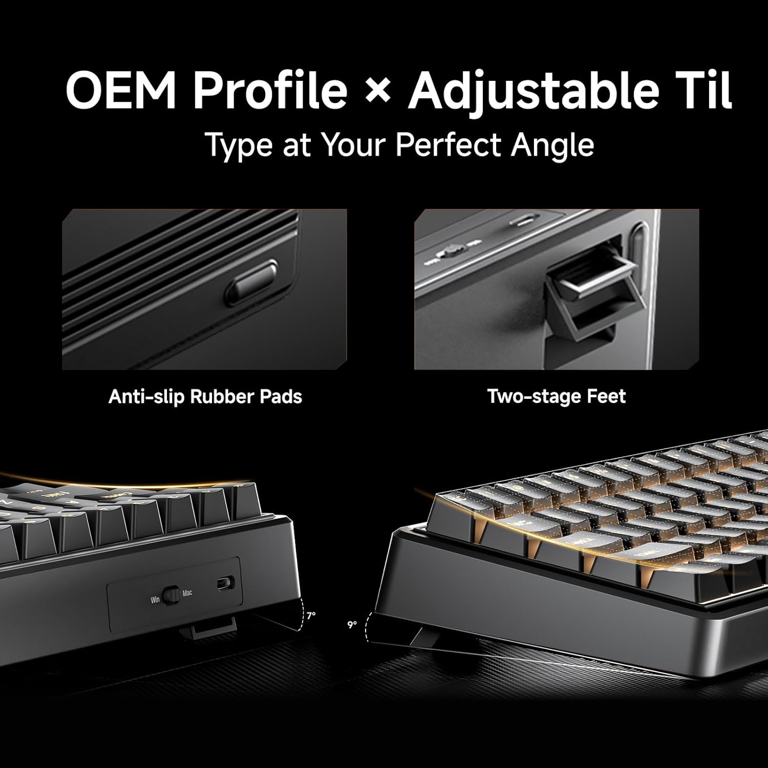 Thumbnail 6 de Dierya DK68E Tastiera Gaming 60% meccanica hot-swap gasket con manopola, RGB e layout QWERTY-US