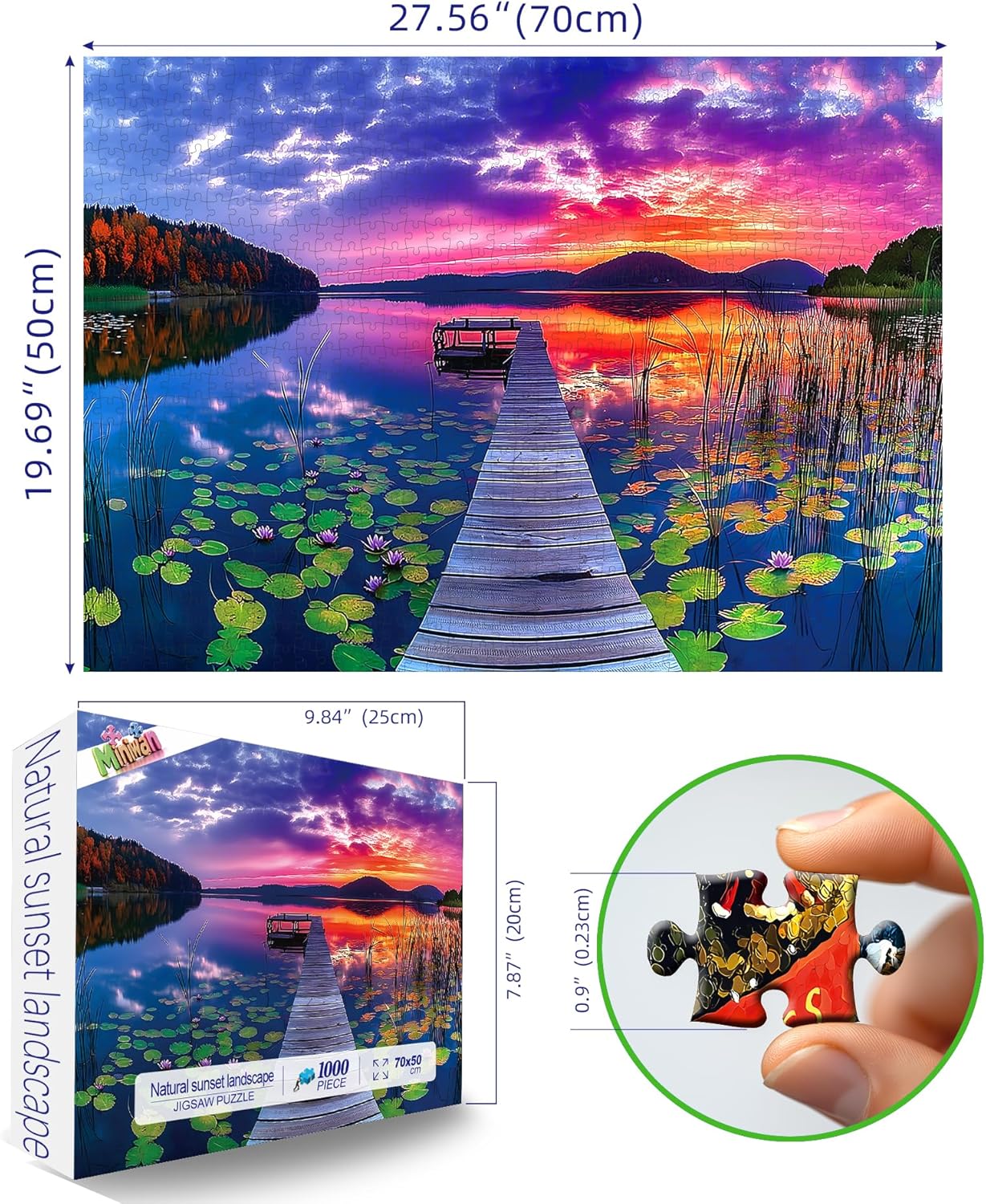 Detalle 2 de Sunset Lake Dock 1000 Piece Jigsaw Puzzle