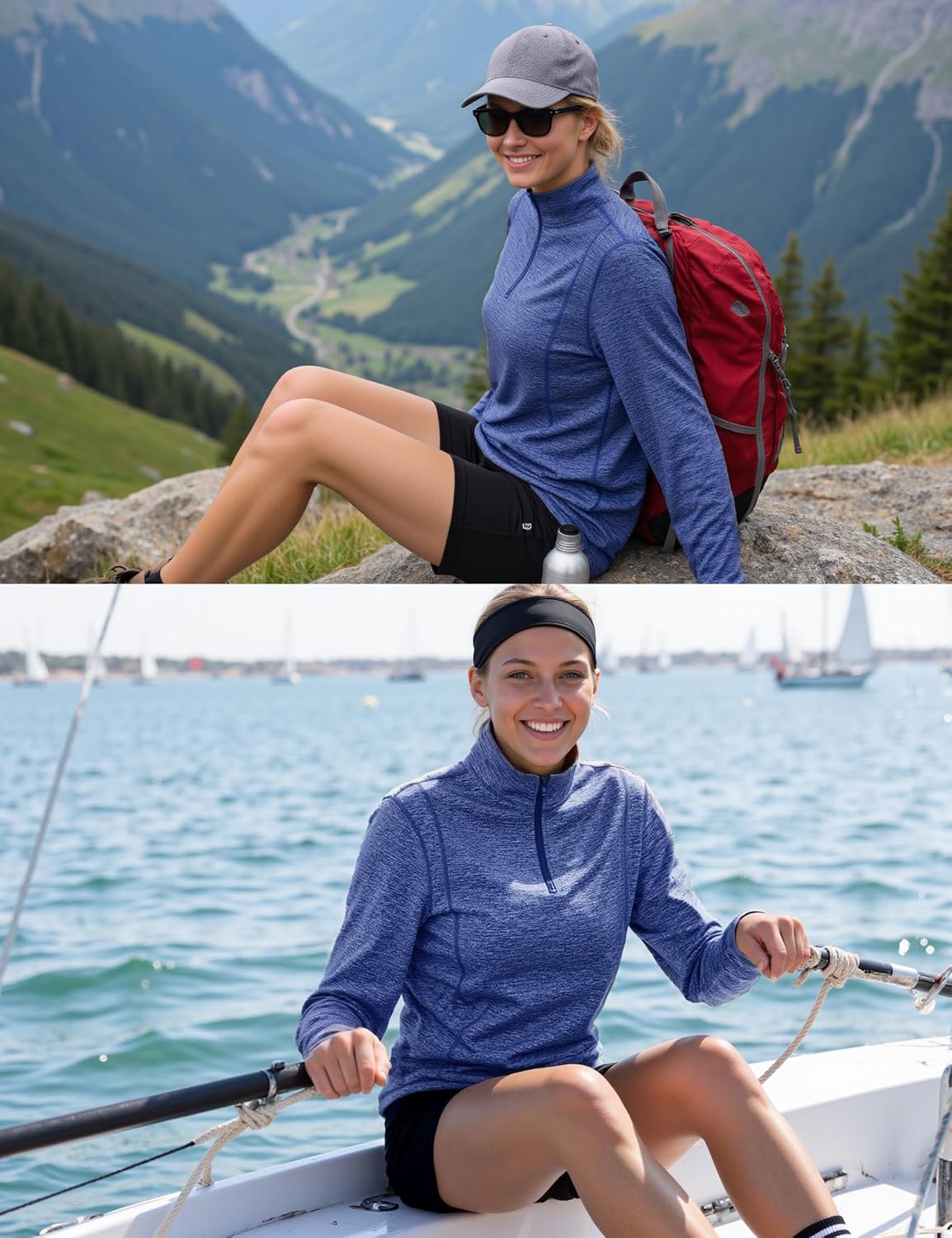 Thumbnail 4 de Terecey Tee Shirt Sport Femme 1/4 Zip