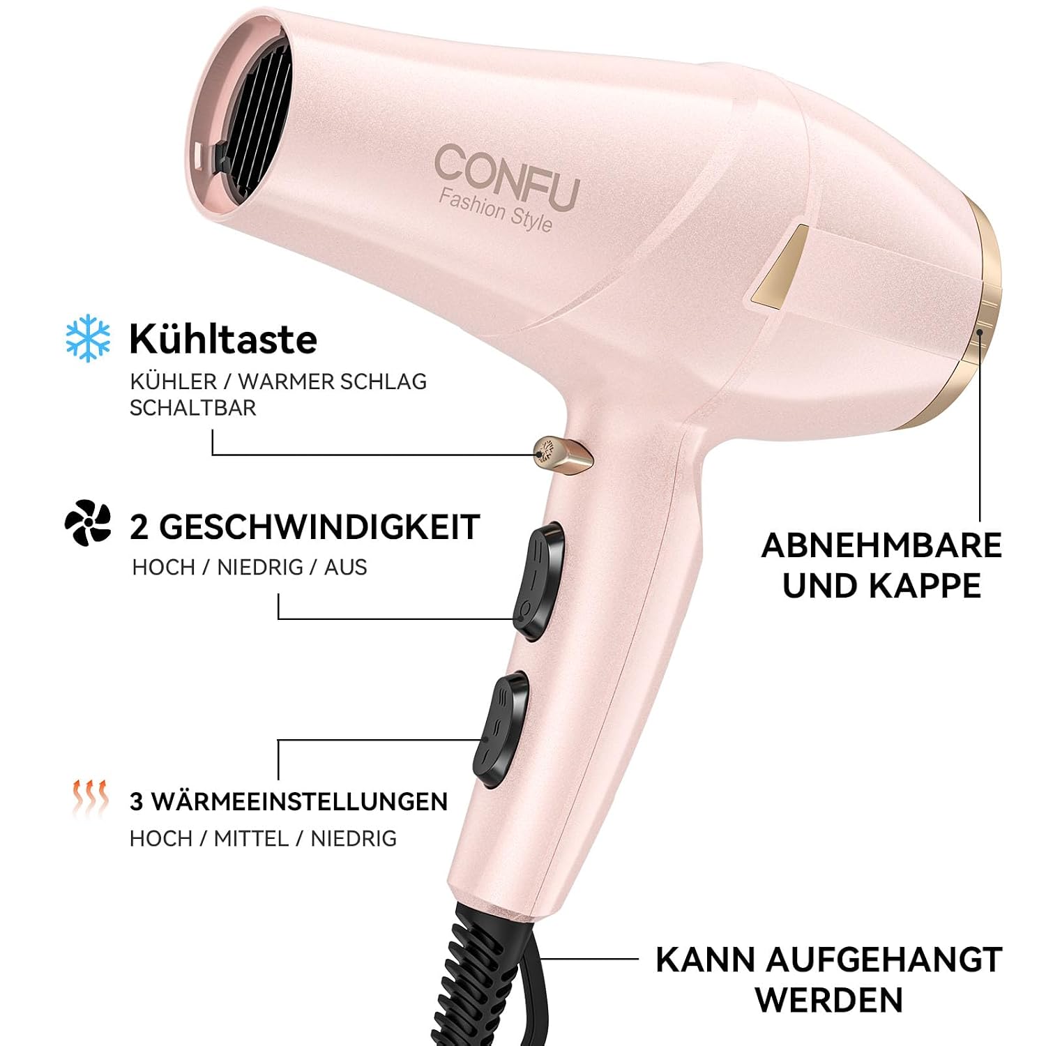 Detalle de CONFU 2300W Profi Föhn Haartrockner đ