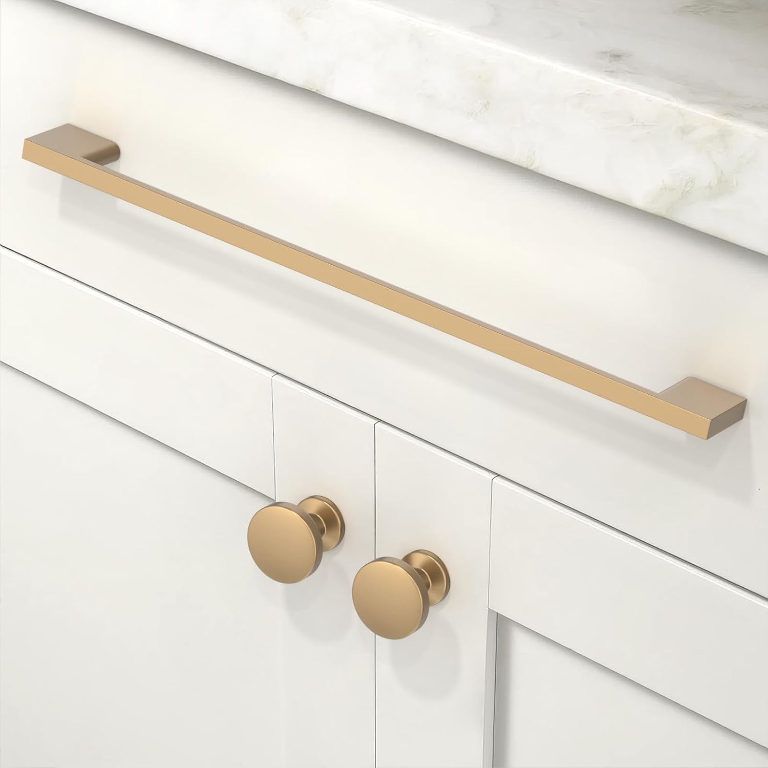 Detalle de Talentedeco 6-Pack Champagne Bronze Cabinet Pulls, 12.6-Inch Centre Spacing