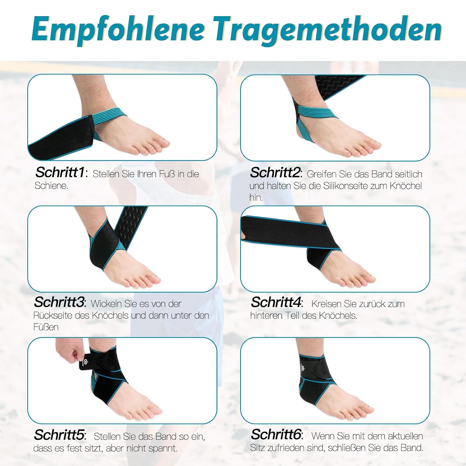 Thumbnail 4 de INDEEMAX Sprunggelenkbandage für Männer & Damen – einstellbares Knöchelbandage Linke oder Rechte Ausführung, Single Blau