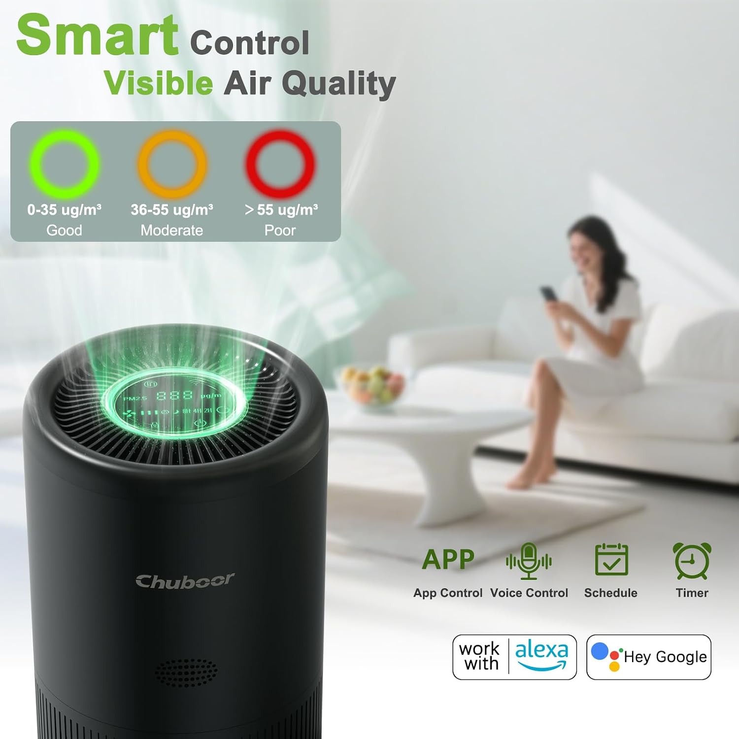 Thumbnail 6 de Chuboor PJ08 Smart Air Purifier for Bedroom and Home