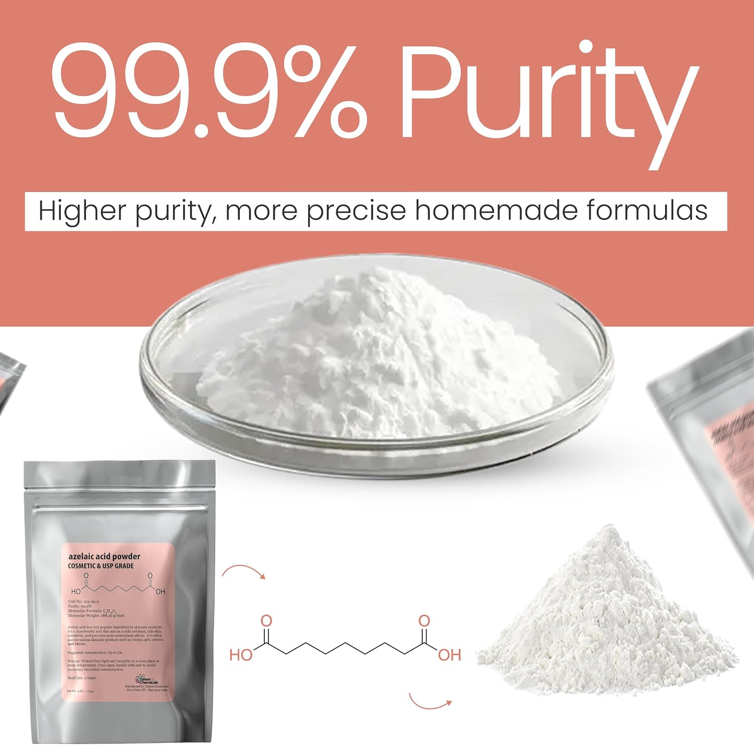 Thumbnail 2 de Talsen Chemicals アゼライン酸パウダー 99.9%・4オンス（113グラム）ファインパウダー