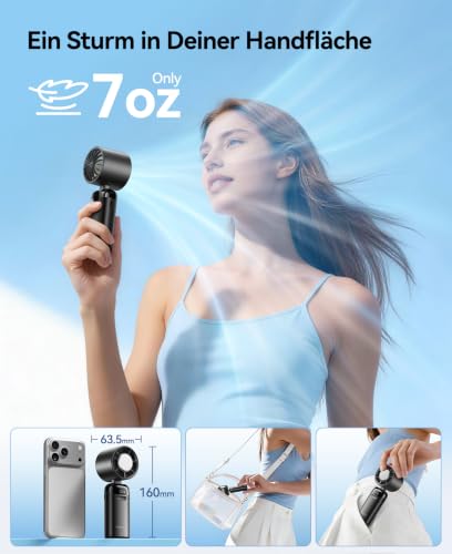 Thumbnail 5 de KIMMOO Handventilator mit Eiskühlung – 3-in-1, 21000 U/min, 199 Stufen, bis zu 14h Akku