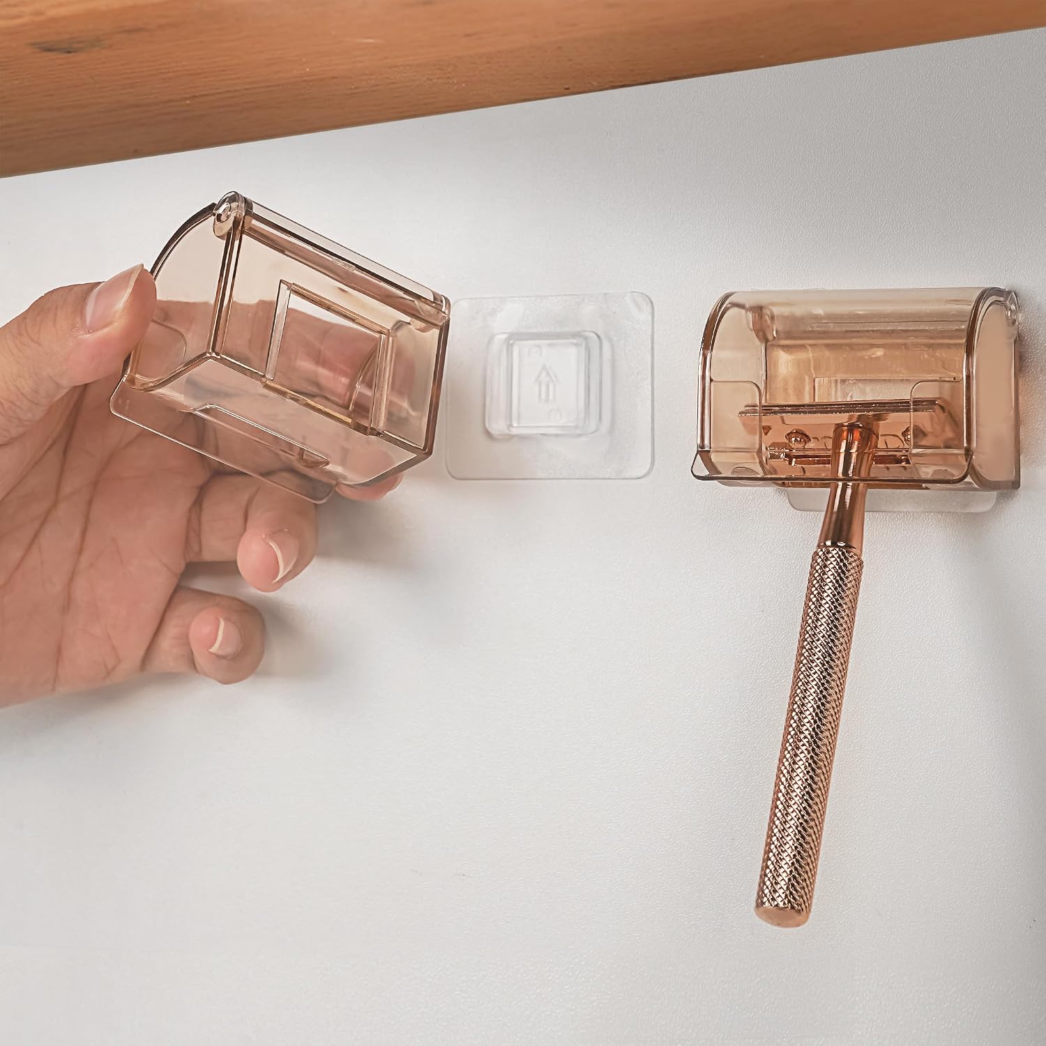 Detalle de LUWOO 2 Pack Razor Holder with Cover for Shower Wall