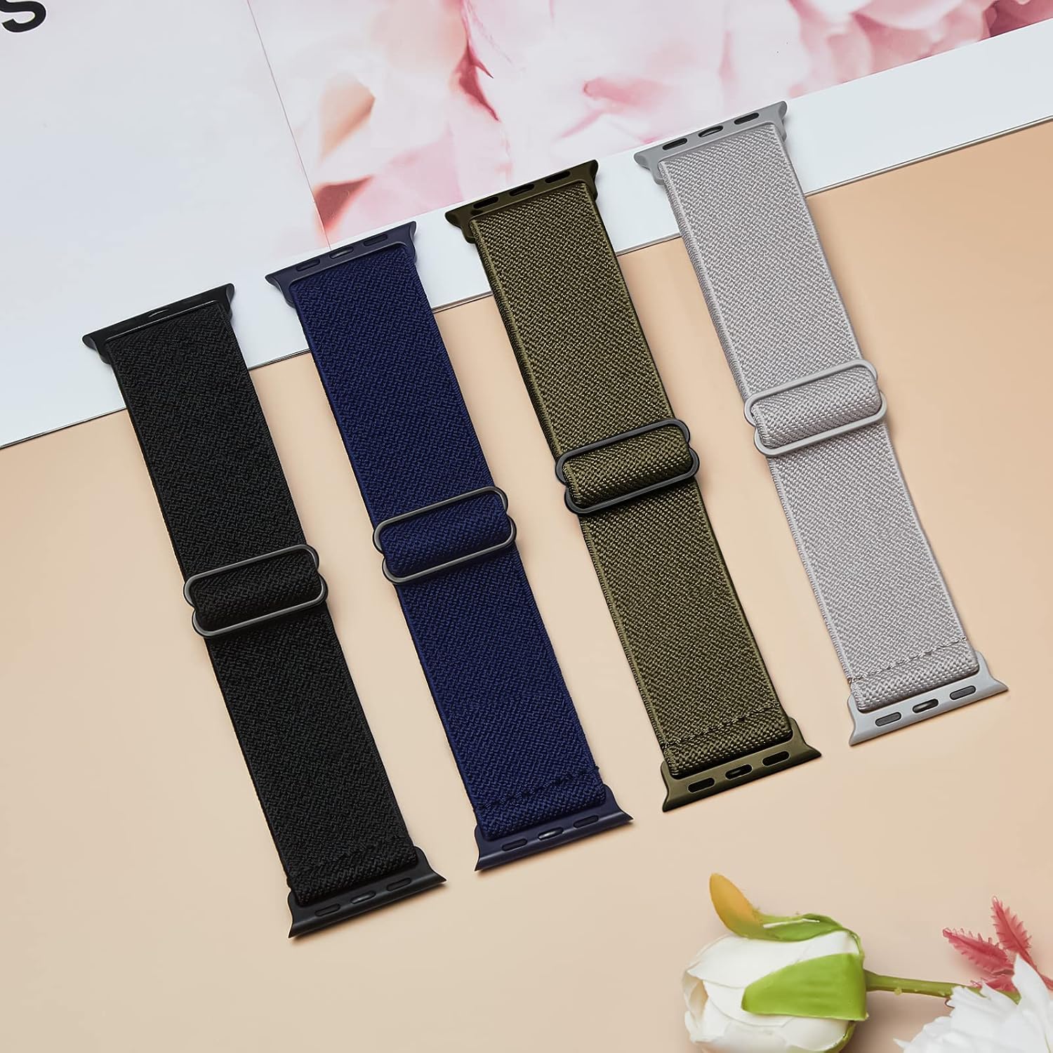 Detalle de Apple Watch braided nylon strap 4 pack