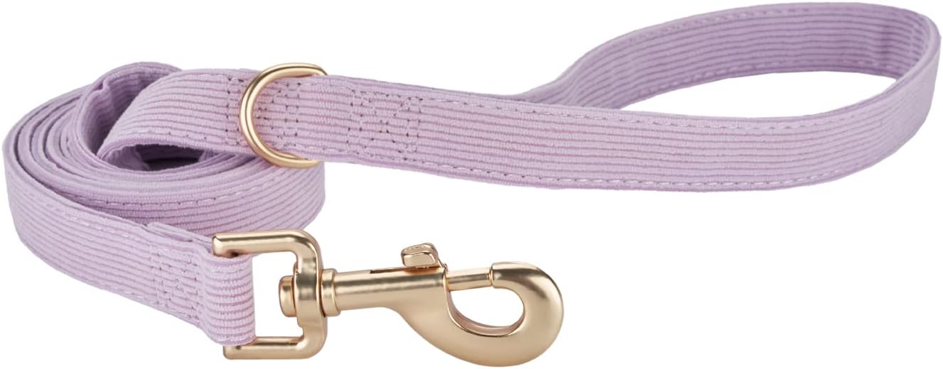 Thumbnail 4 de YUDOTE Soft Corduroy Dog Lead (Medium) Lilac – 2x150cm flat lead with rose gold swivel clip