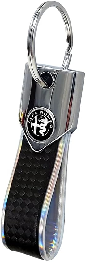 Detalle 2 de Portachiavi Elite Alfisti 4R Quattroerre.it – Carbon Argento Olografico con Logo Alfa