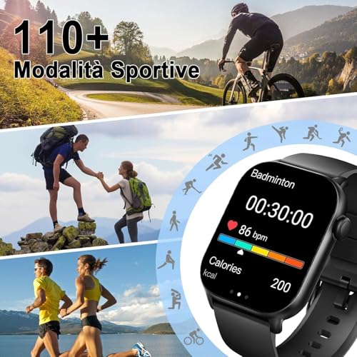 Thumbnail 3 de uaue Smartwatch Herren/Damen 1,96 Zoll HD-Touchscreen mit Telefonfunktion – IP68, 110+ Sportmodi