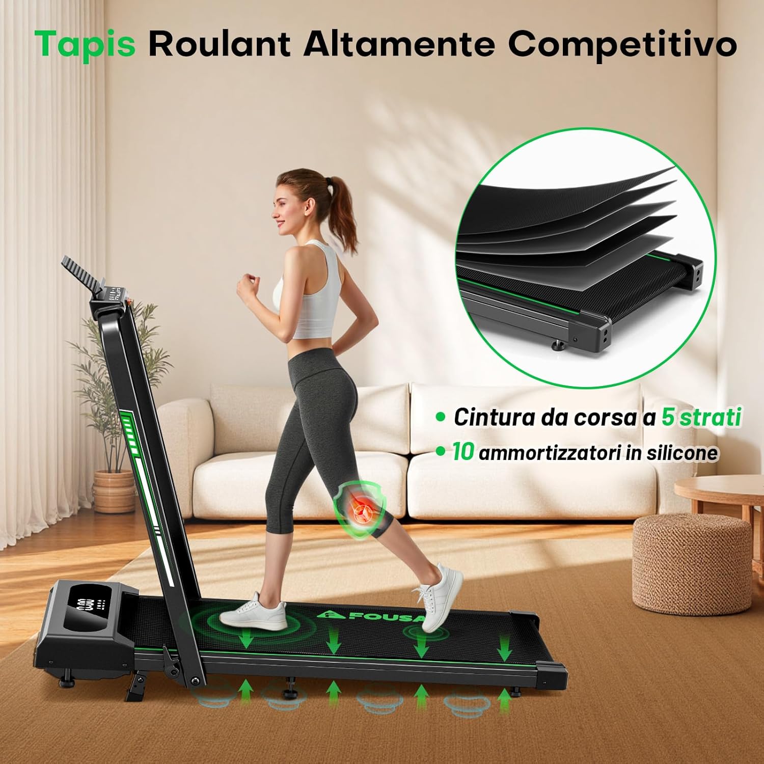 Thumbnail 4 de FOUSAE Tapis Roulant Elettrico Pieghevole 5 in 1
