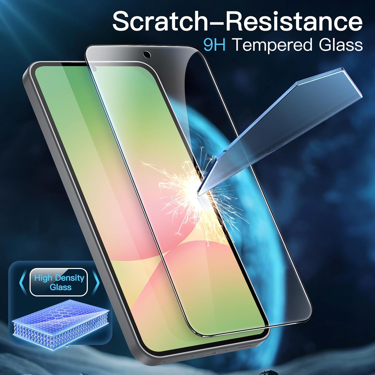 Detalle de JETech 3 in 1 Cover Opaca per Samsung Galaxy A56 5G + 2 Pellicole in Vetro Temperato – Nero