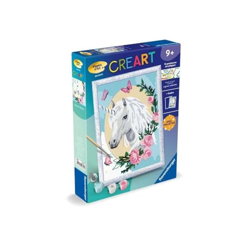 Thumbnail 4 de Ravensburger CreArt Kids 18x24 cm, kit peinture numéro, licorne fleurie 🎨