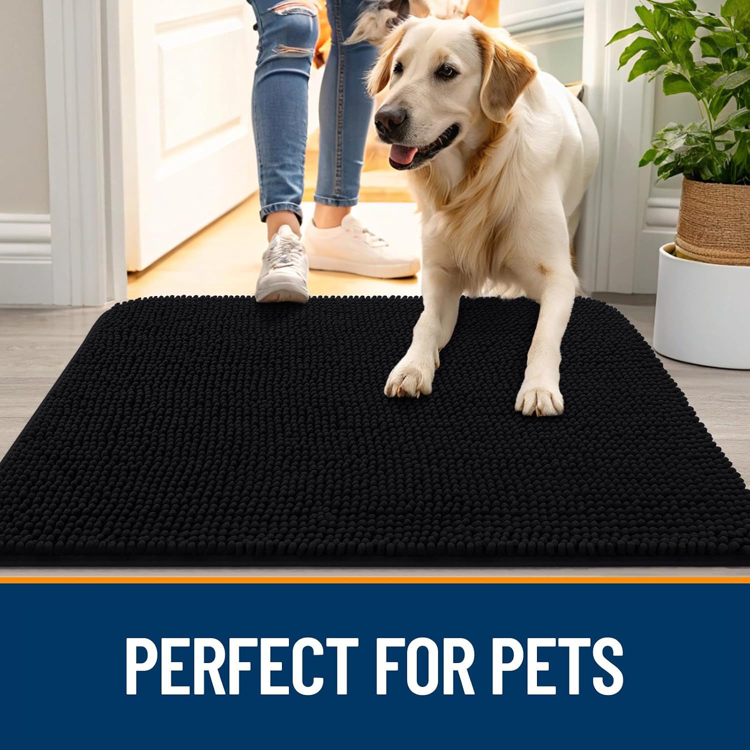 Detalle de OLANLY Dog Door Mat 70x35 inches for Muddy Paws