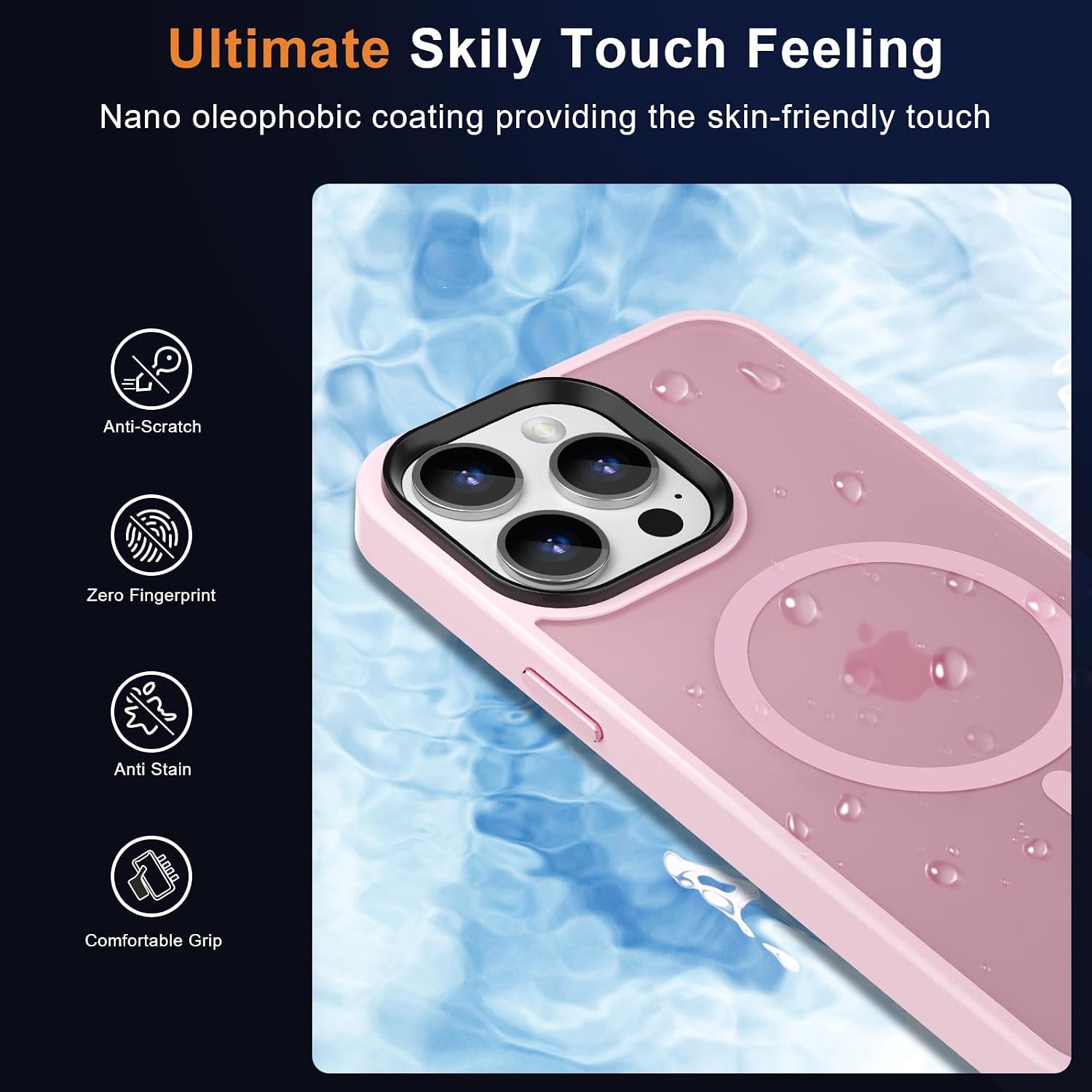 Thumbnail 5 de MOCCA Strong Magnetic Case for iPhone 12 Pro Max (6.7") with MagSafe Compatibility, + Glass Screen Protector & Camera Lens Protector – Pink