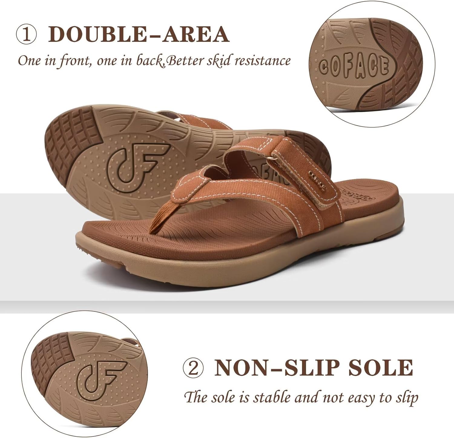 Thumbnail 6 de COFACE Women's Orthotic Flip Flops with Arch Support and Cushioned Footbed