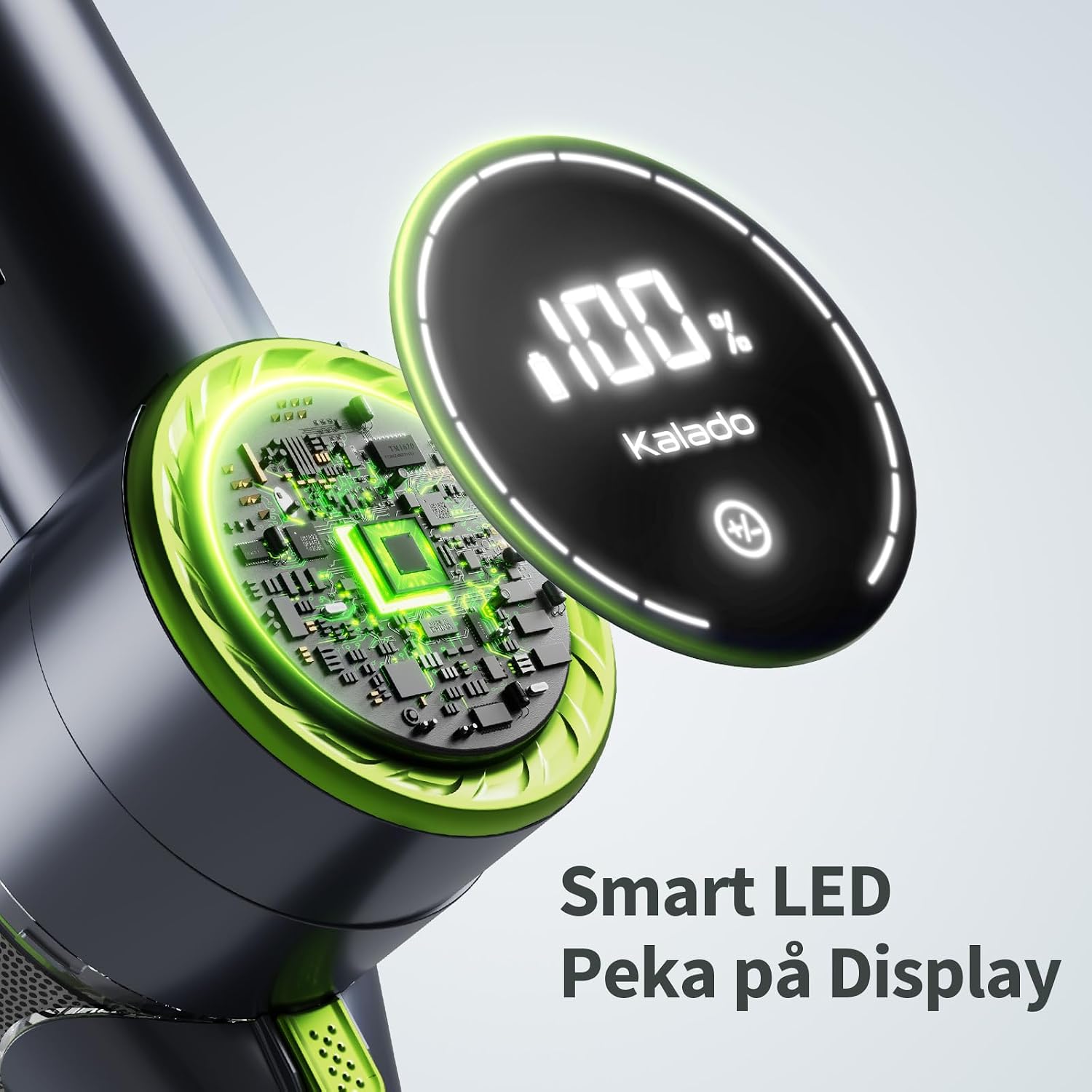 Detalle 2 de kalado KCV600 sladdlös skaftdammsugare, 480 W, 33 kPa och LED-display