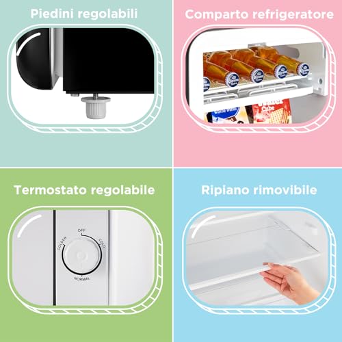 Thumbnail 3 de COMFEE' RCD93BL2EURT(E) Mini Frigo 93L Retrò Tavolo Nero – design classico e compatto