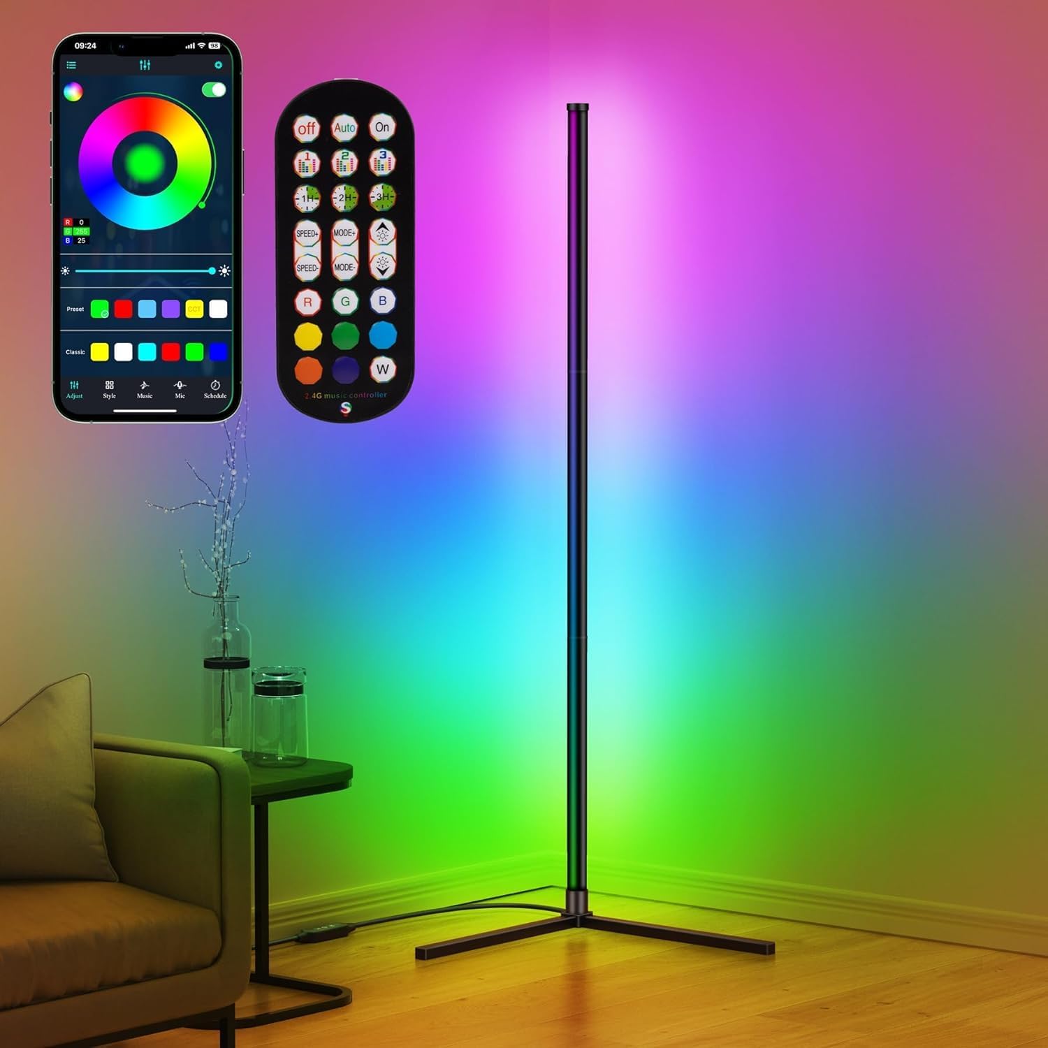 riyo Led Floor Lamp 130 cm RGB