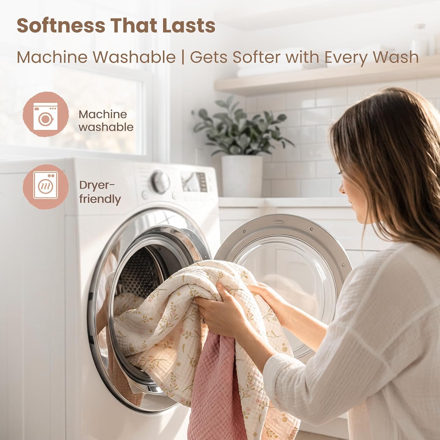 Detalle 1 de Konssy Hooded Baby Bath Towels 32 x 32 In