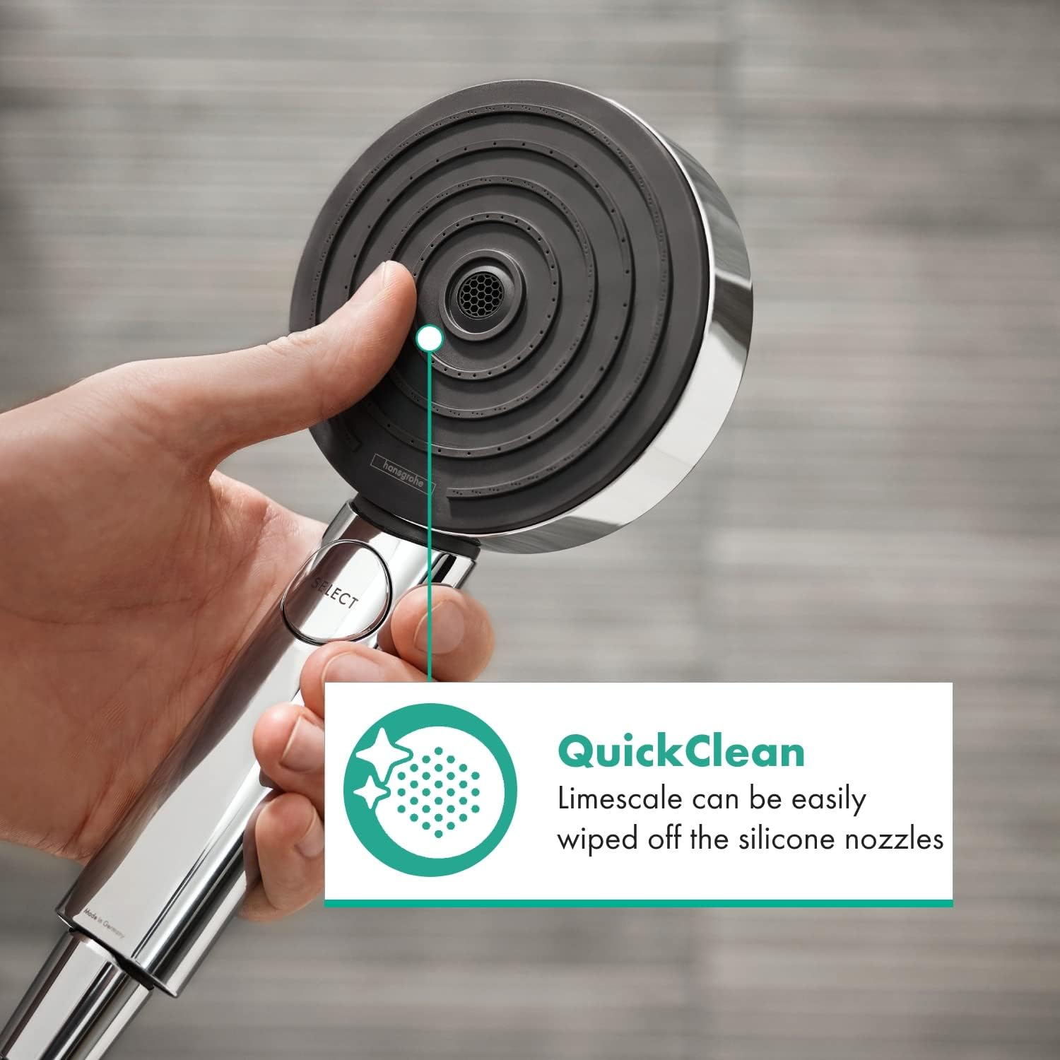 Thumbnail 6 de hansgrohe Pulsify Select S – wassersparender Duschkopf, 6,9 l/min, 3 Strahlarten, 105 mm